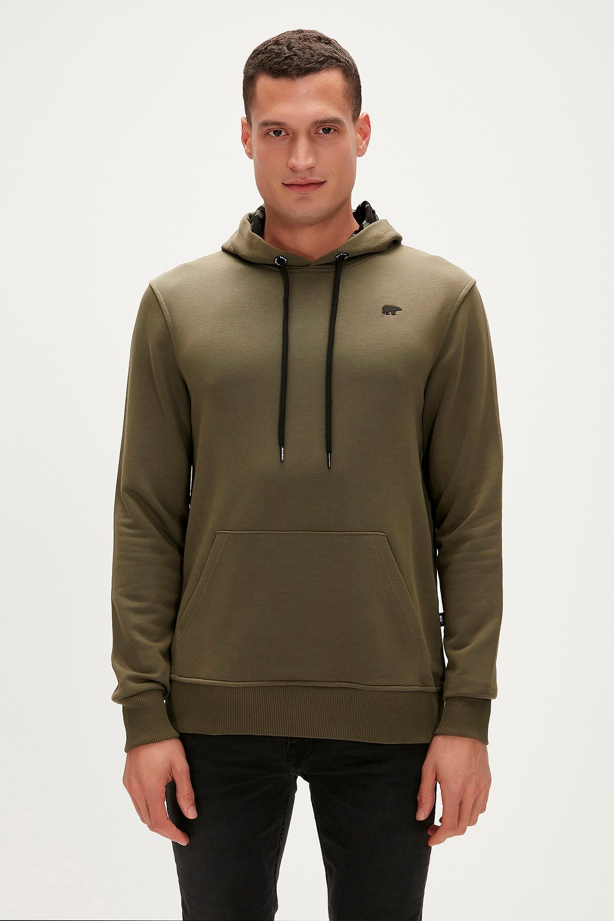 BAD BEAR Erkek BAD NECK Haki Kapüşonlu Sweatshirt Hoodie