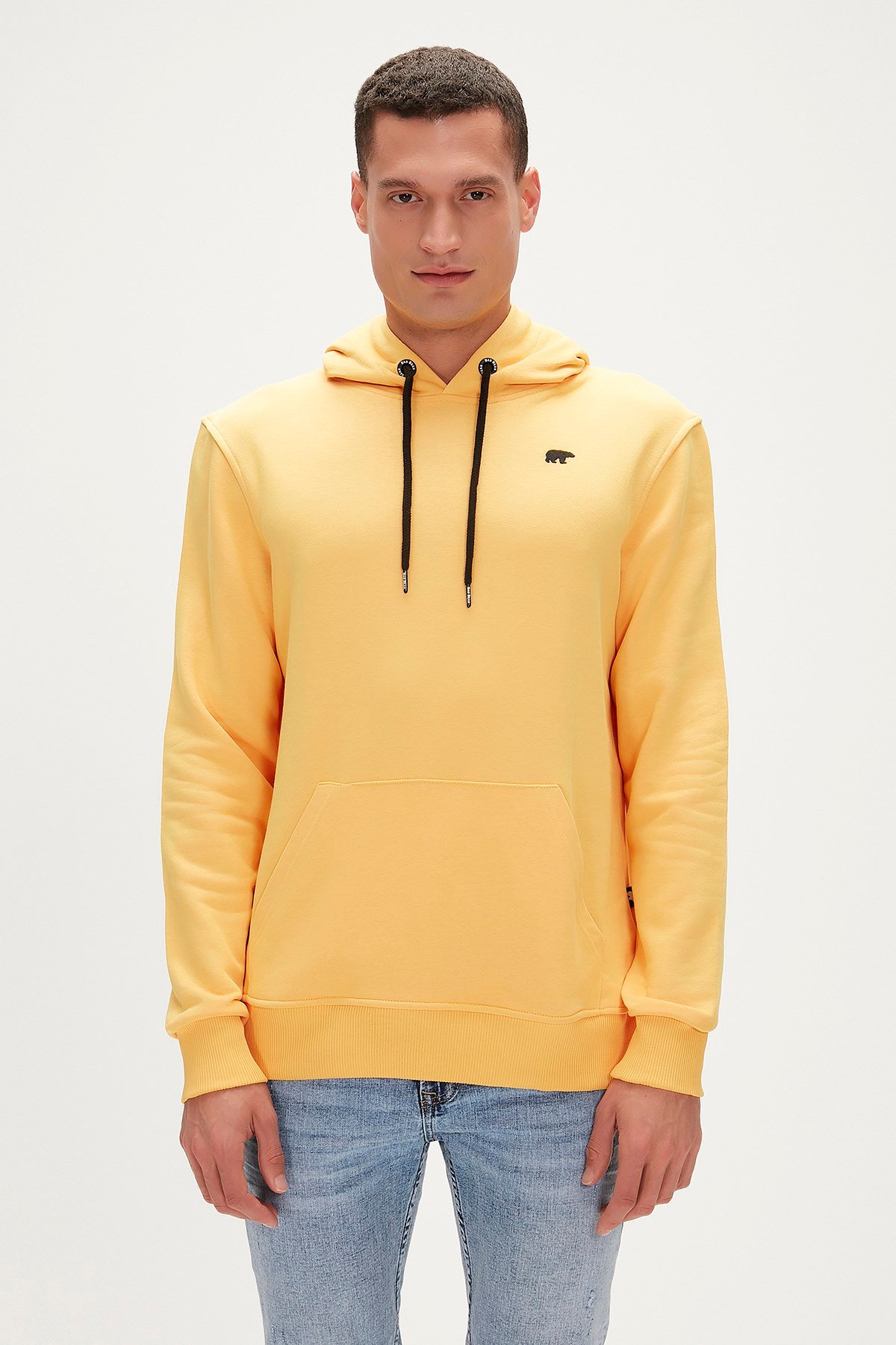 BAD BEAR Erkek BAD NECK Hardal Kapüşonlu Sweatshirt Hoodie