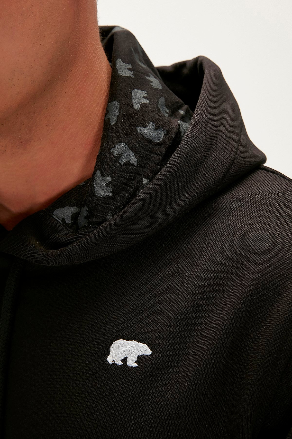 BAD BEAR Erkek BAD NECK Siyah Kapüşonlu Sweatshirt Hoodie