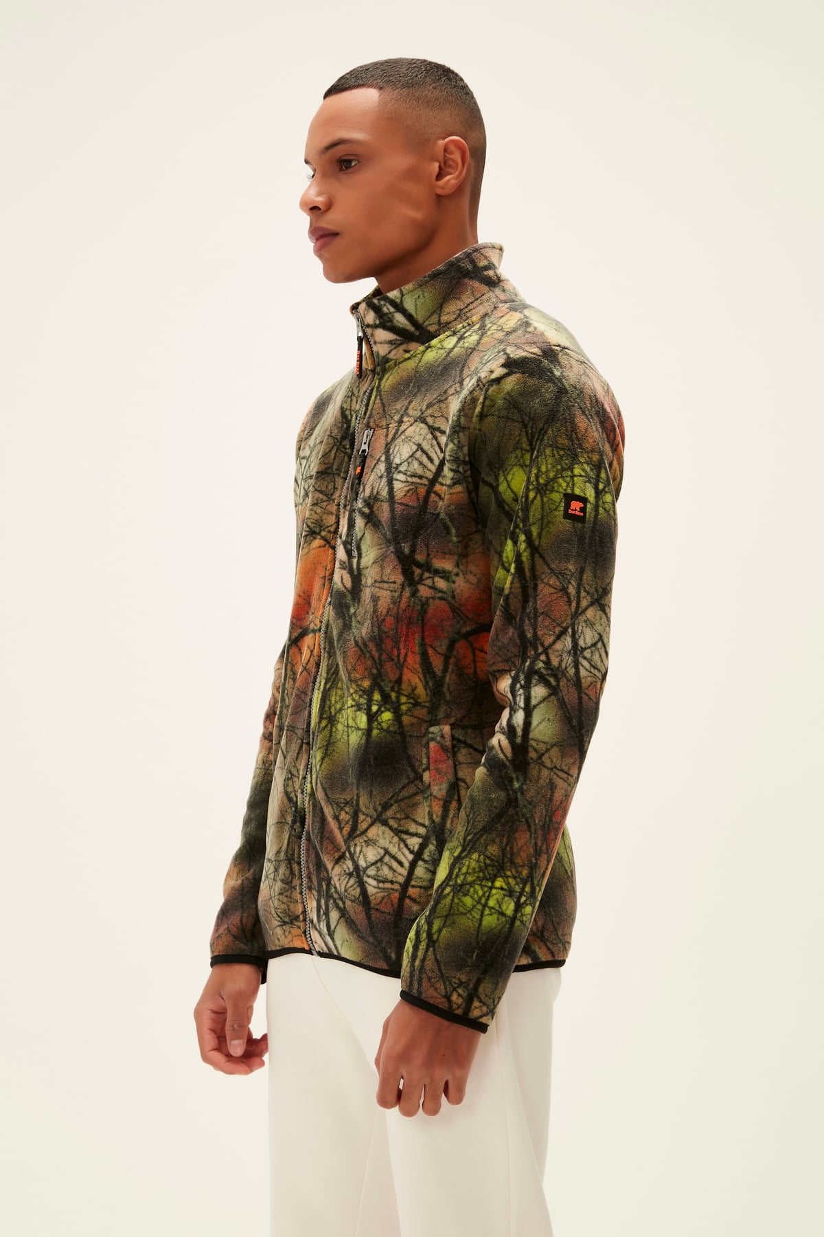 Bad Bear Erkek Haki Ağaç Desenli Tam Fermuarlı Equinox Full Zip Polar Mont