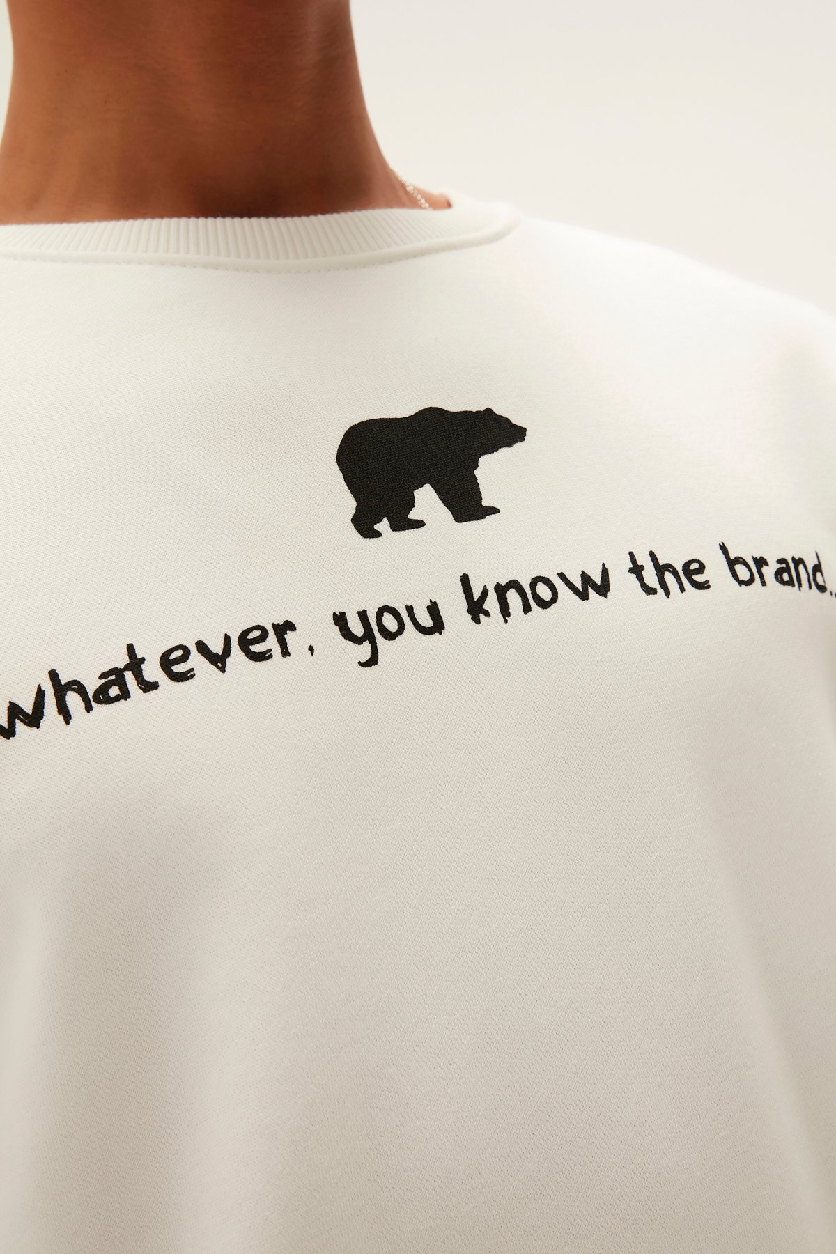 Bad Bear Erkek Kırık Beyaz Sweatshirt You Know Crewneck