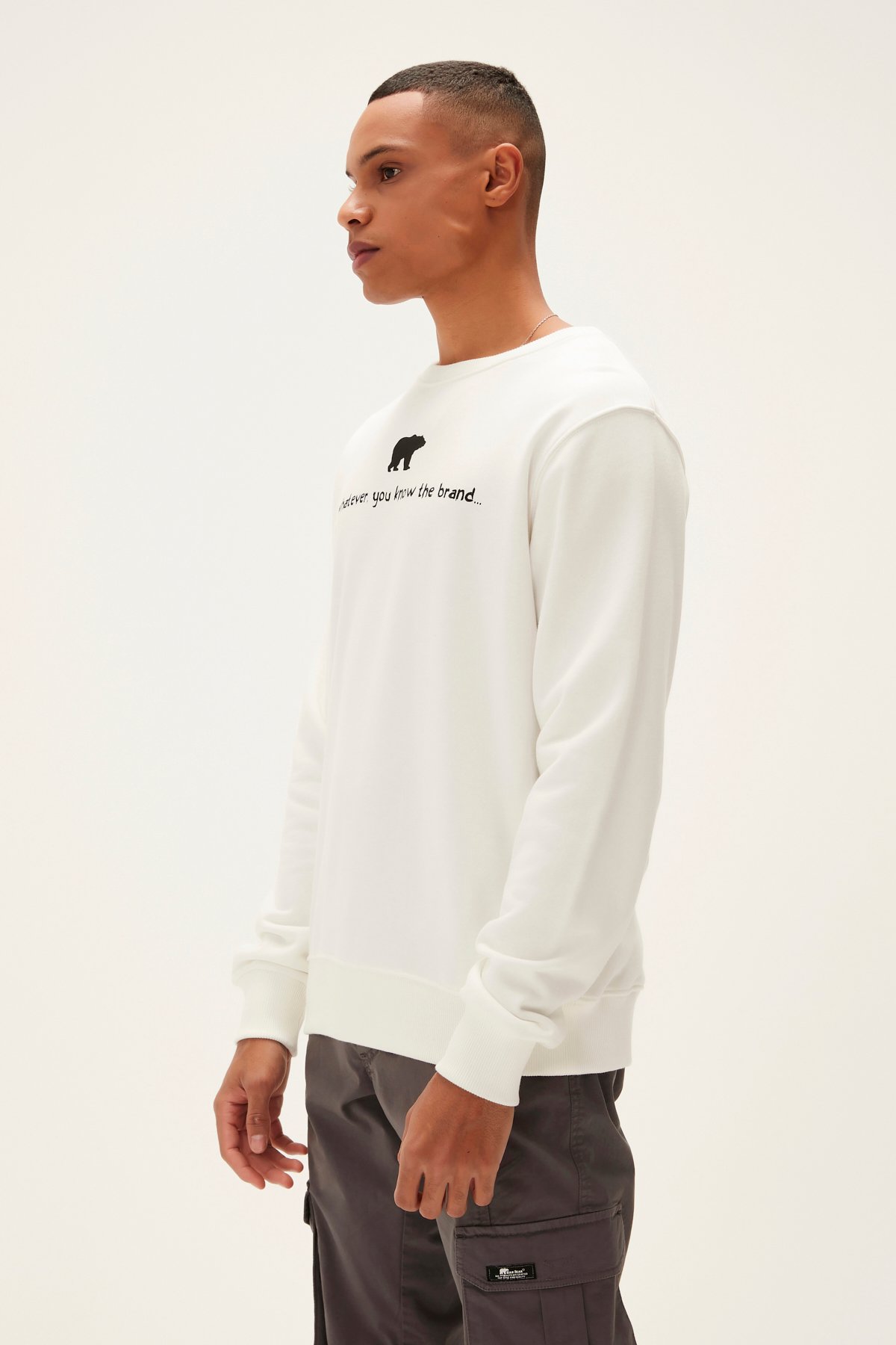Bad Bear Erkek Kırık Beyaz Sweatshirt You Know Crewneck