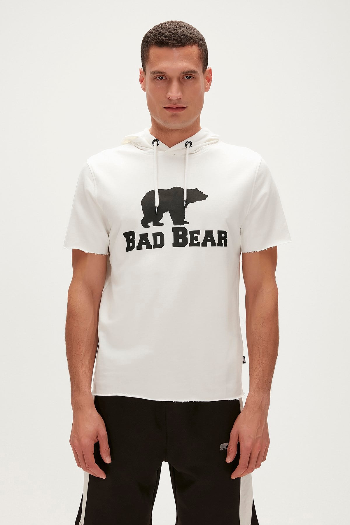 BAD BEAR Erkek PRACTICE SLEEVELESS Off-White Kırık Beyaz Kapüşonlu Sweatshirt