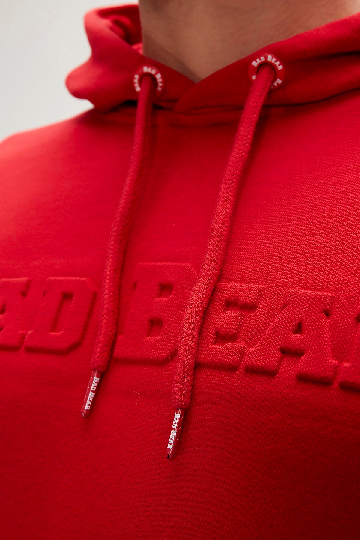 BAD BEAR Erkek PUCKER Kırmızı Kapüşonlu Hoodie Sweatshirt