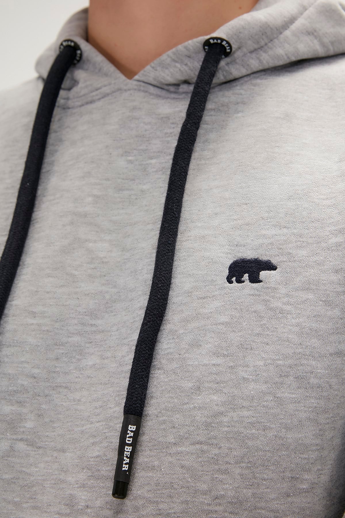 BAD BEAR Erkek SIMPLE Gri Kapüşonlu Sweatshirt Hoodie