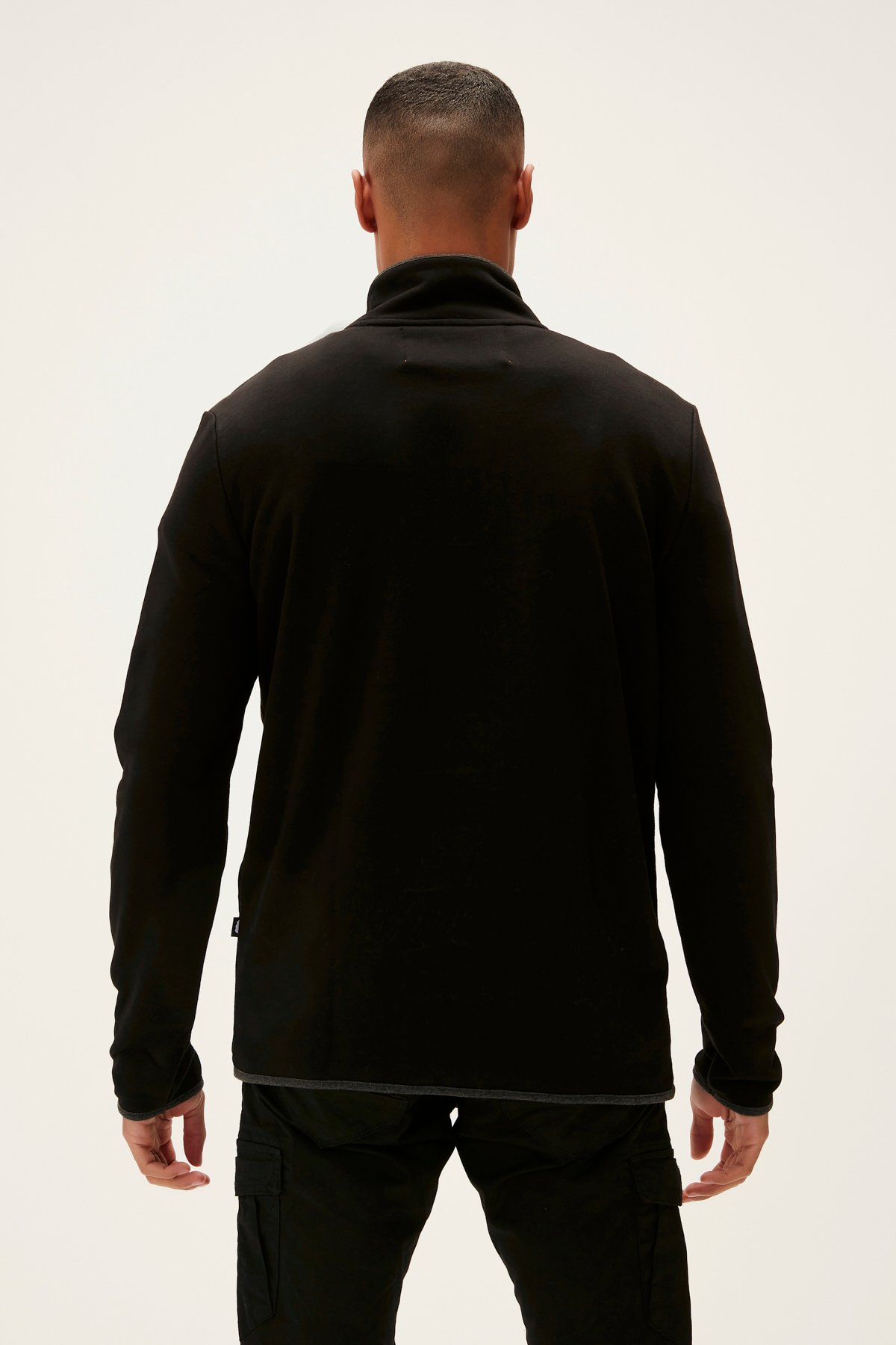 Bad Bear Erkek Siyah Fermuar Yakalı Half-Zip Sweatshirt