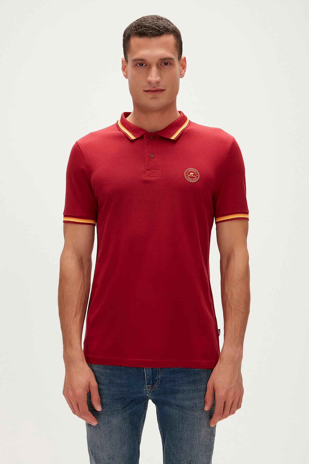 Bad Bear Groove Erkek Bordo Polo Yaka Tişört