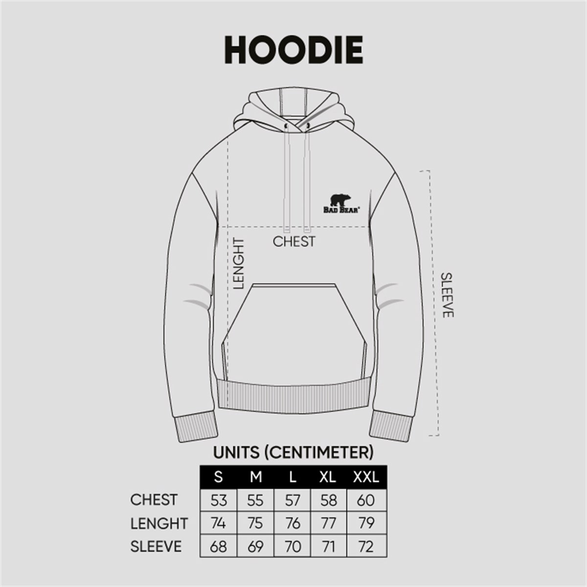 Bad Bear Inside Patch Kapüşonlu Erkek Beyaz Sweatshirt