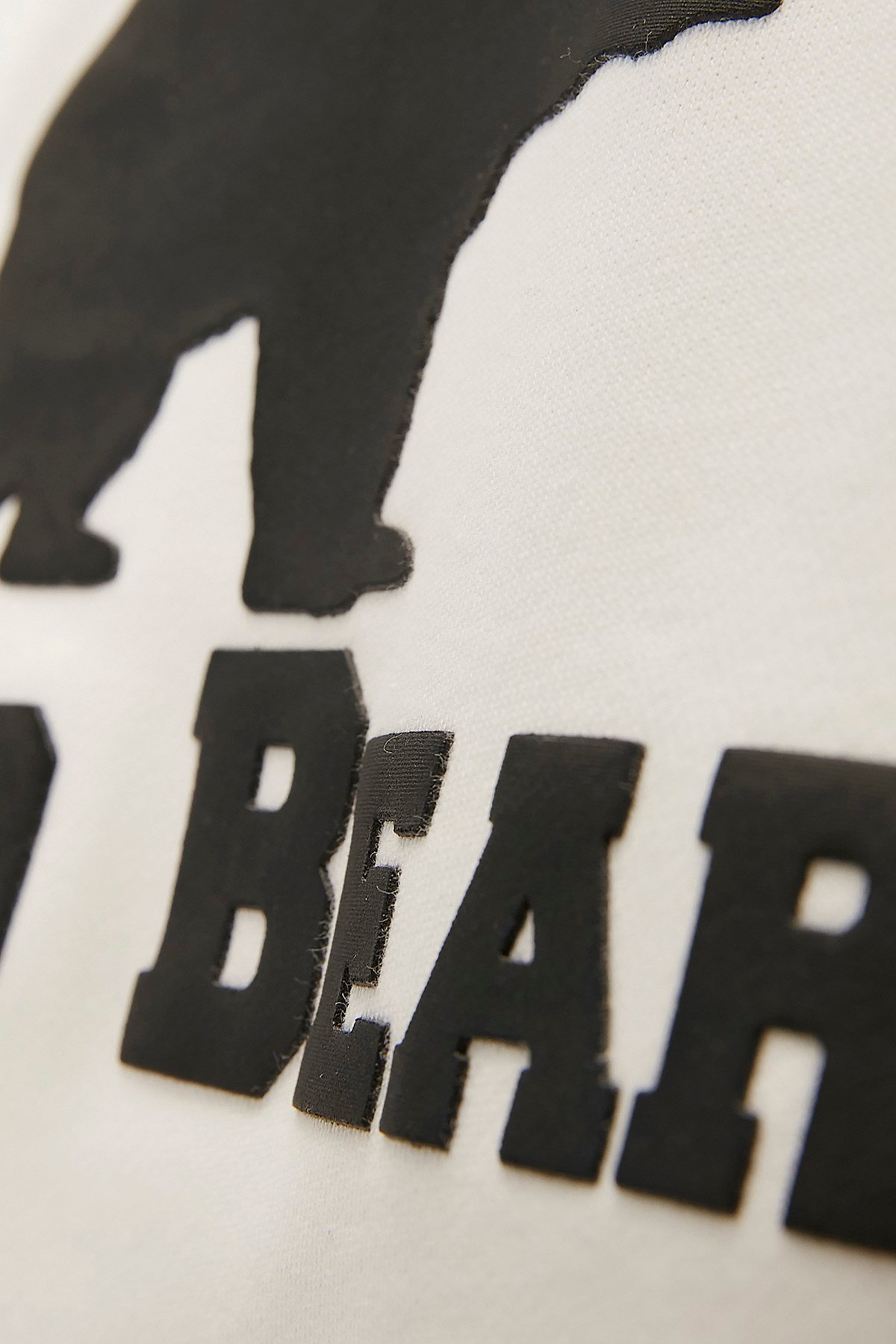 BAD BEAR Kadın Logo Off-White Kırık Beyaz Kapüşonlu Sweatshirt Hoodie
