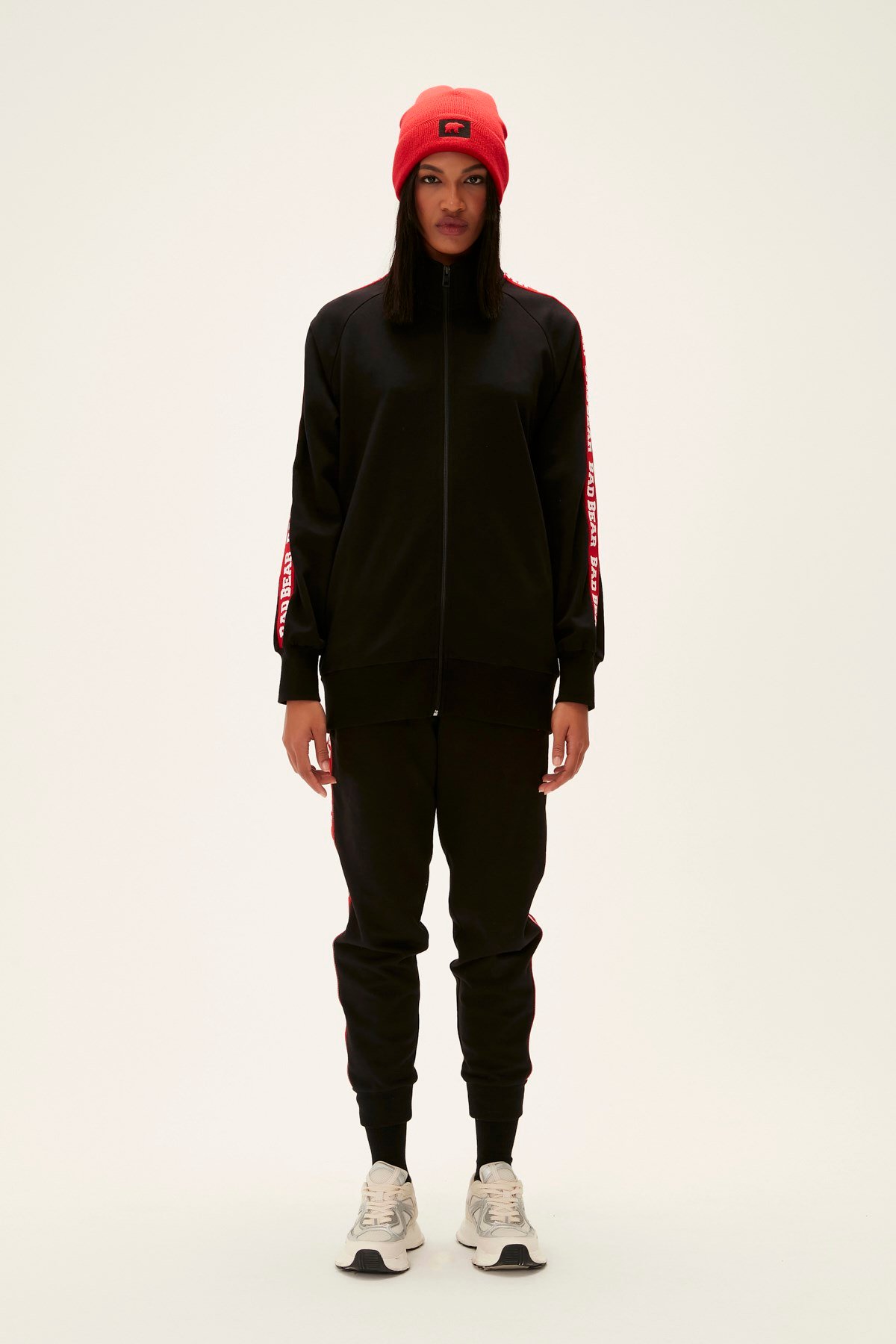 BAD BEAR Kadın TRAINER Siyah Full-Zıp Fermuarlı Sweatshirt
