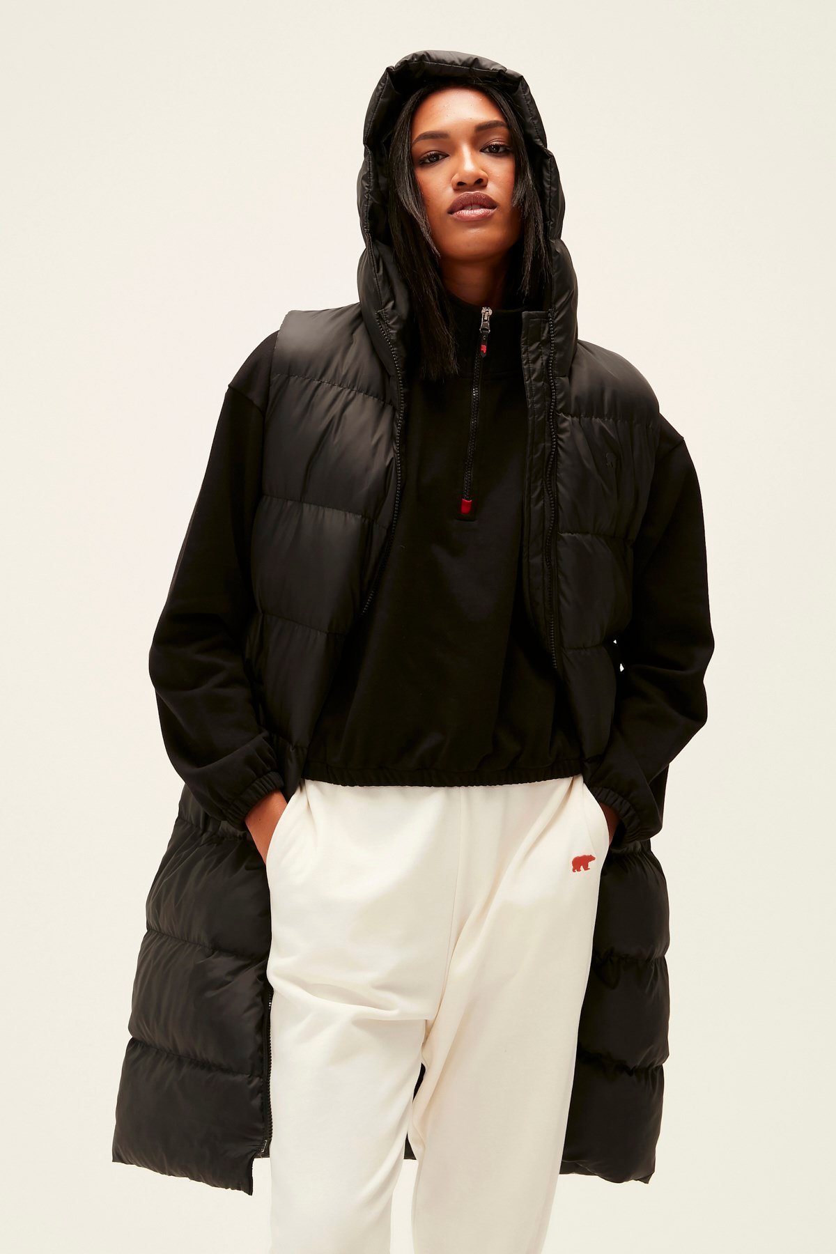 BAD BEAR Kadın WAYFARER Siyah Uzun Yelek