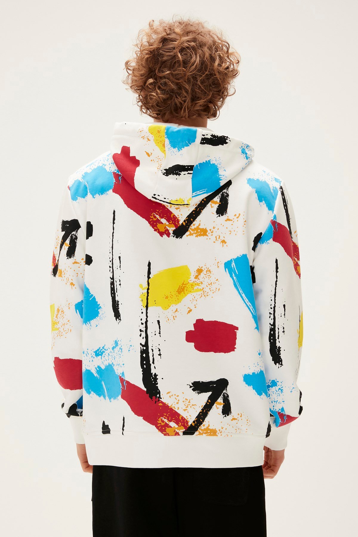 Bad Bear Painter Kapüşonlu Erkek Beyaz Sweatshirt