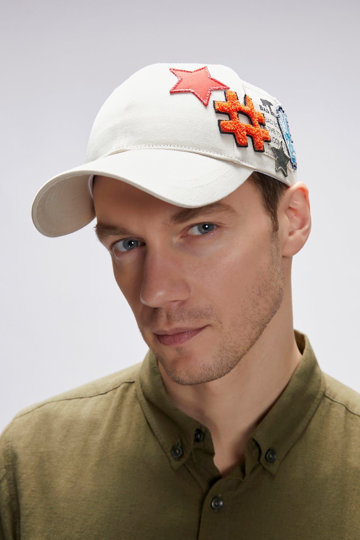 BAD BEAR PATCH CAP BASIC CAP BEIGE  UNISEX CAP BAD BEAR PATCH CAPBAD BEAR PATCH CAP