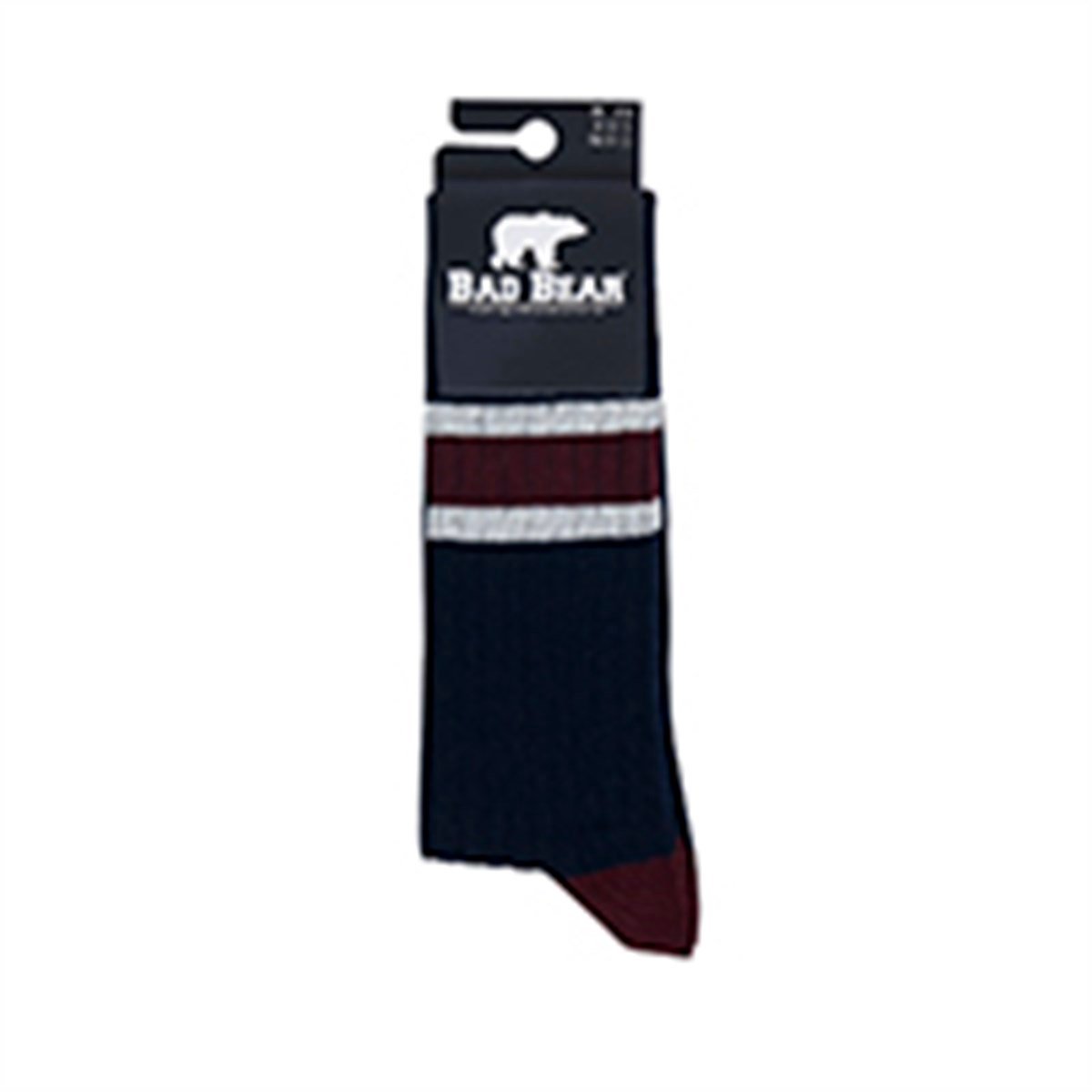 Bad Bear Unisex Siyah-Bordo Çorap Flat Tall