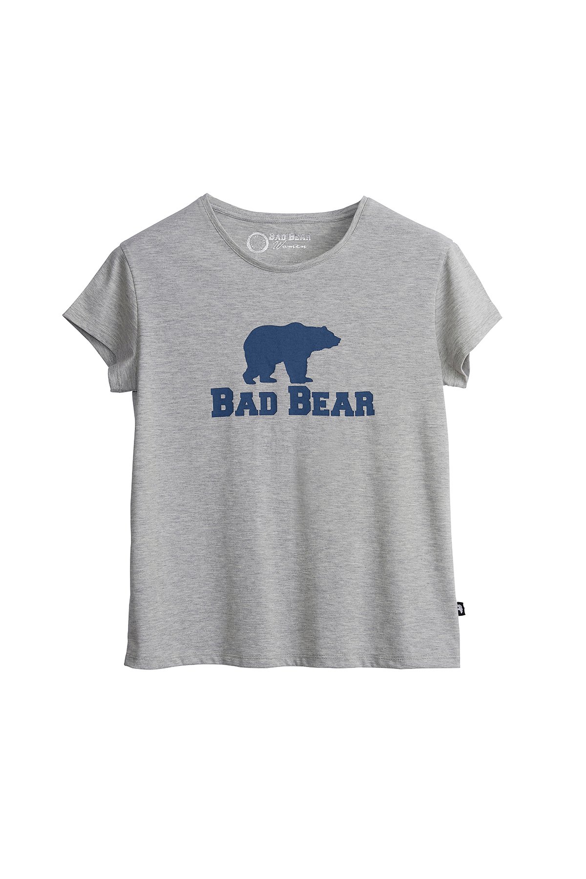 Kadın Gri Melanj Tişört Logo Tee