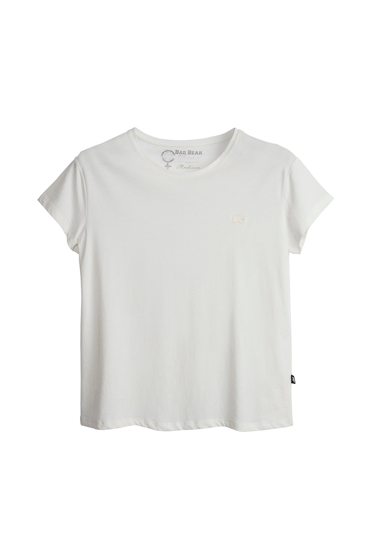 Kadın Kırık Beyaz Tişört Vıolet O-Neck Tee