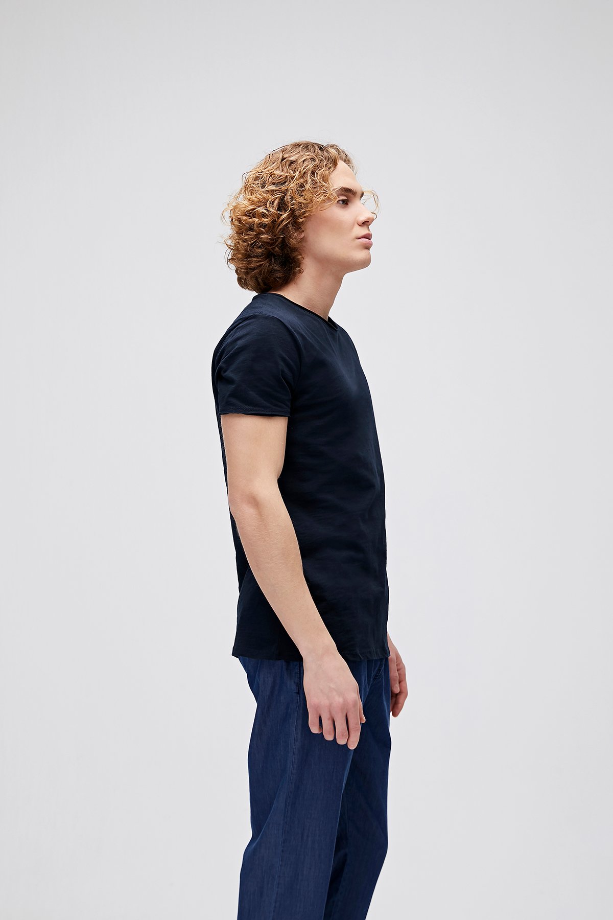 Erkek O-Neck Lacivert Basıc Tişört