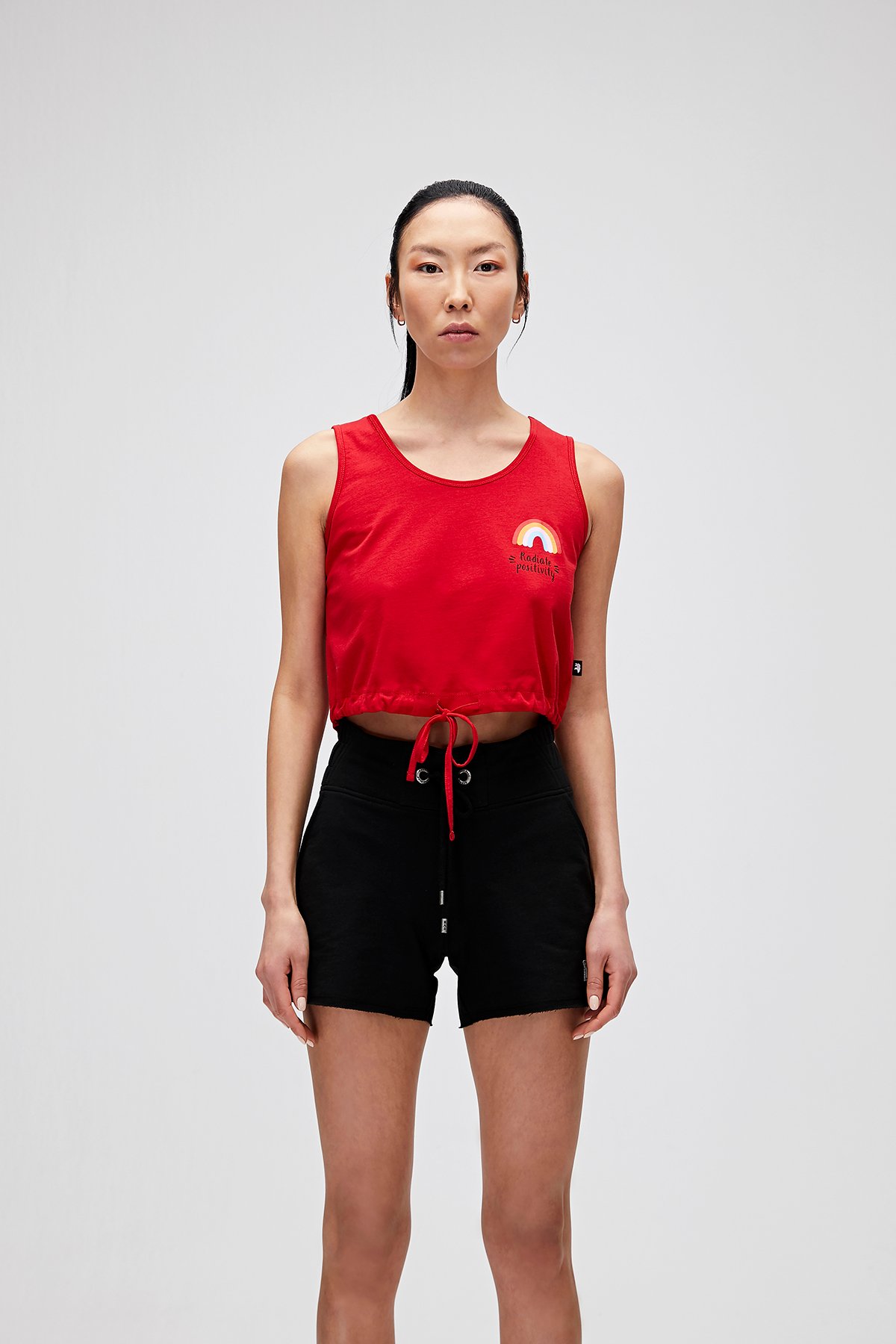 Kadın Parlak Kırmızı Atlet Postıve Tank -Top