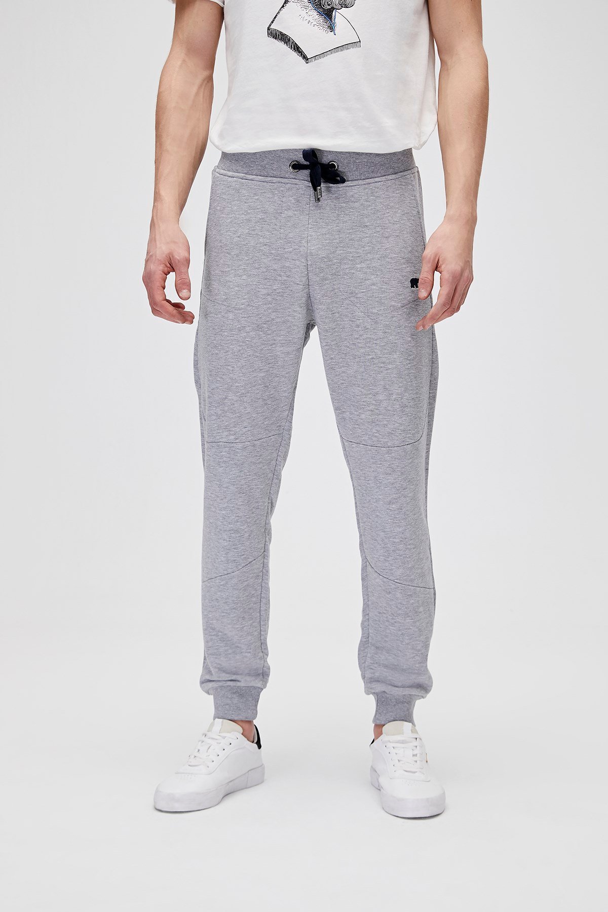 Erkek Core Solıd Iı Gri Melanj Spor Pantolon