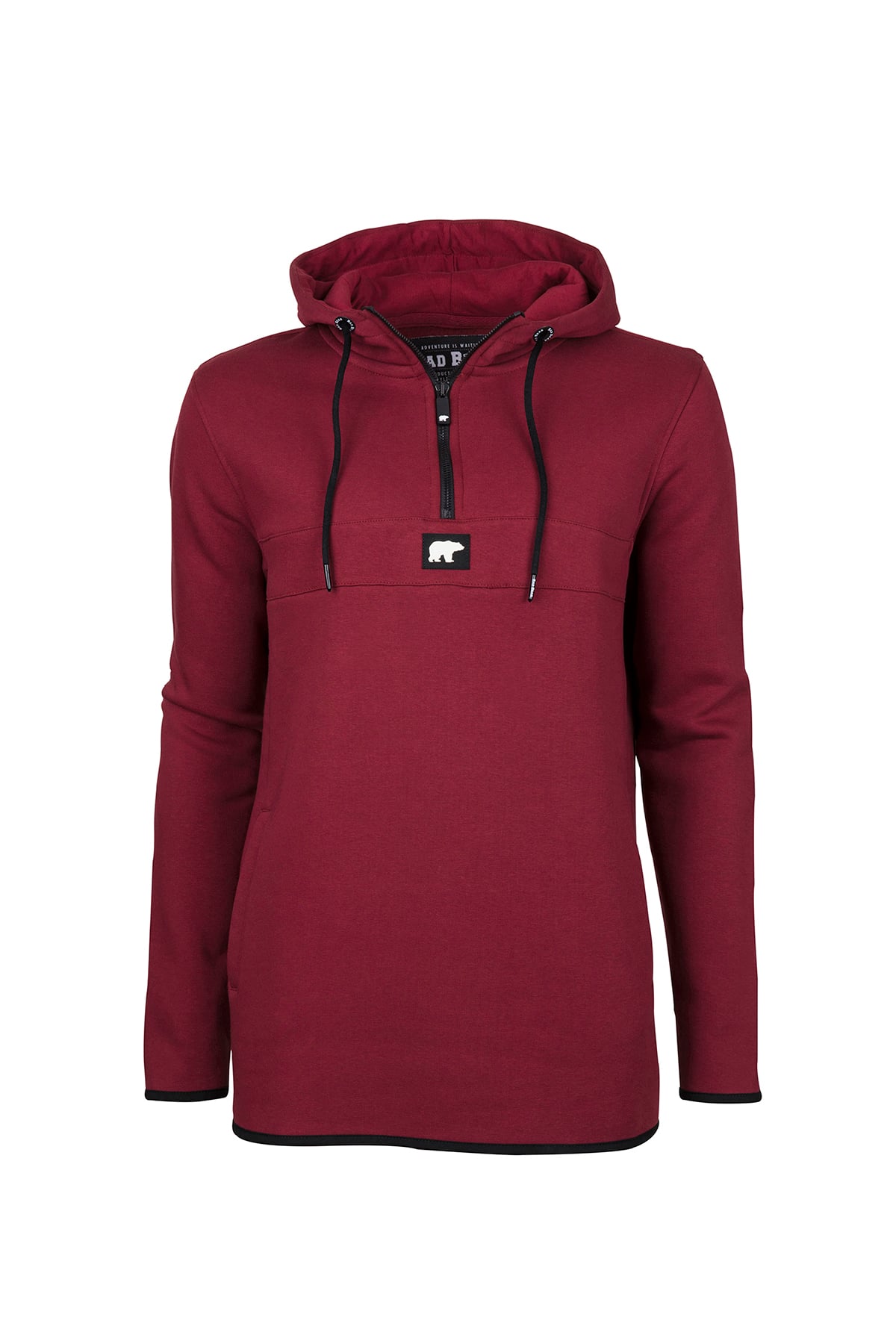 Bordo Yarı Fermuarlı Sweatshırt | Bad Bear