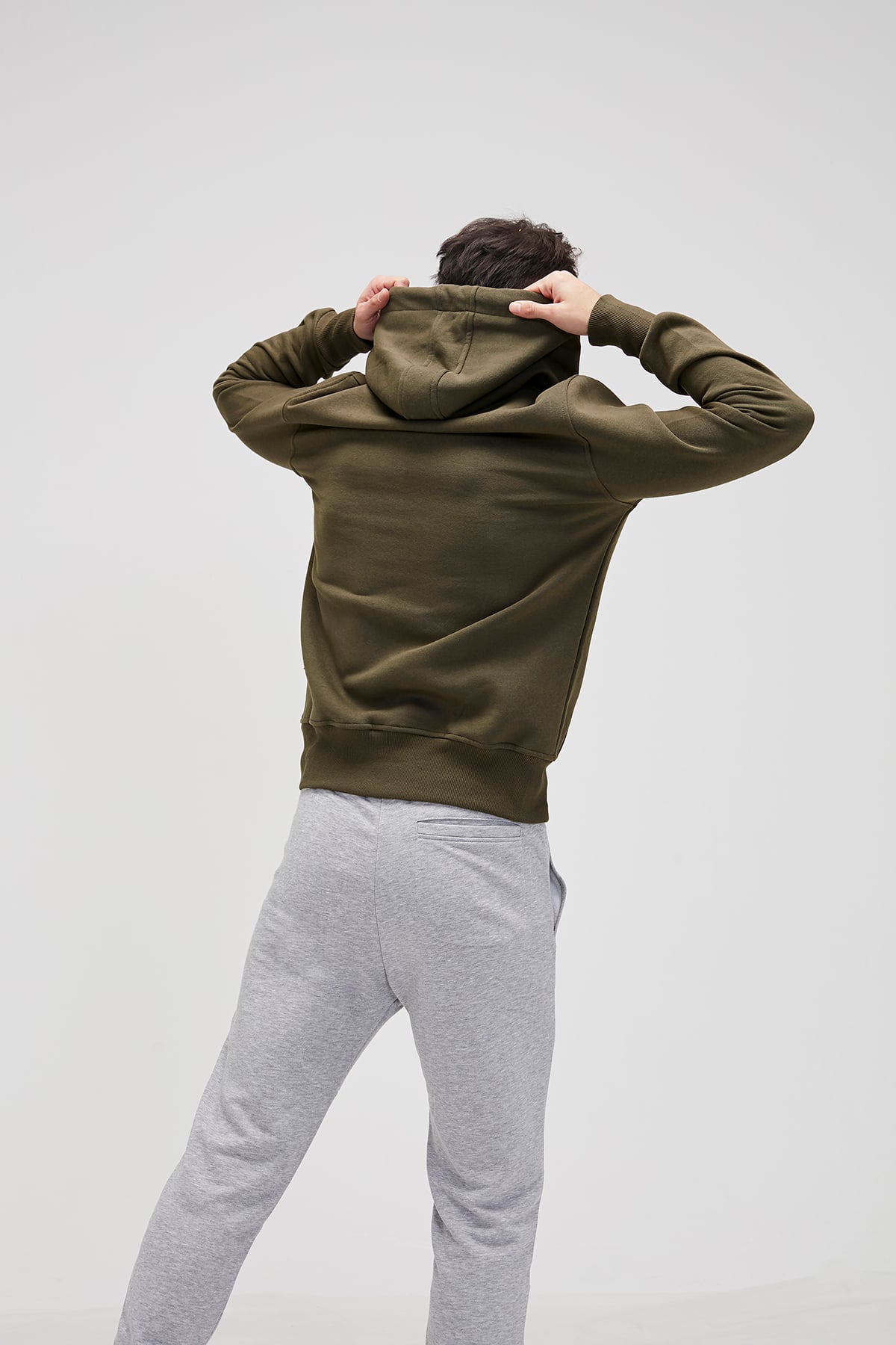 BAD BEAR Erkek SIMPLE Haki Kapüşonlu Sweatshirt Hoodie