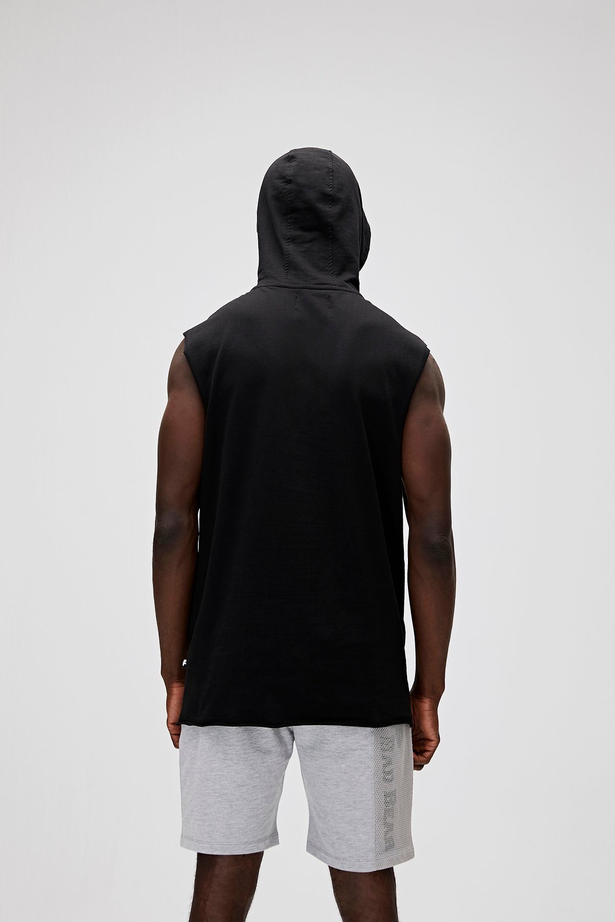Erkek Siyah Sweatshırt Bad Net Sleeveless Hoodıe