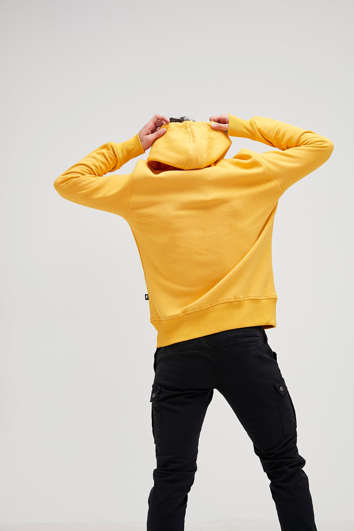 BAD BEAR Erkek SIMPLE Hardal Kapüşonlu Sweatshirt Hoodie