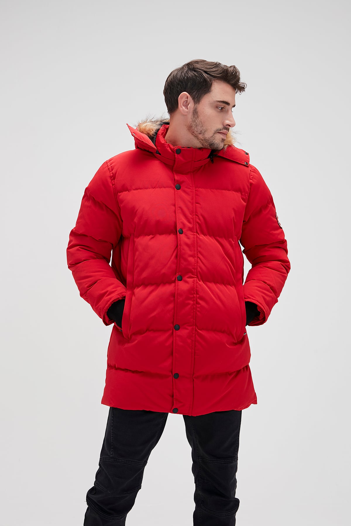 Erkek Parlak Kırmızı Mont Pathfınder Coat