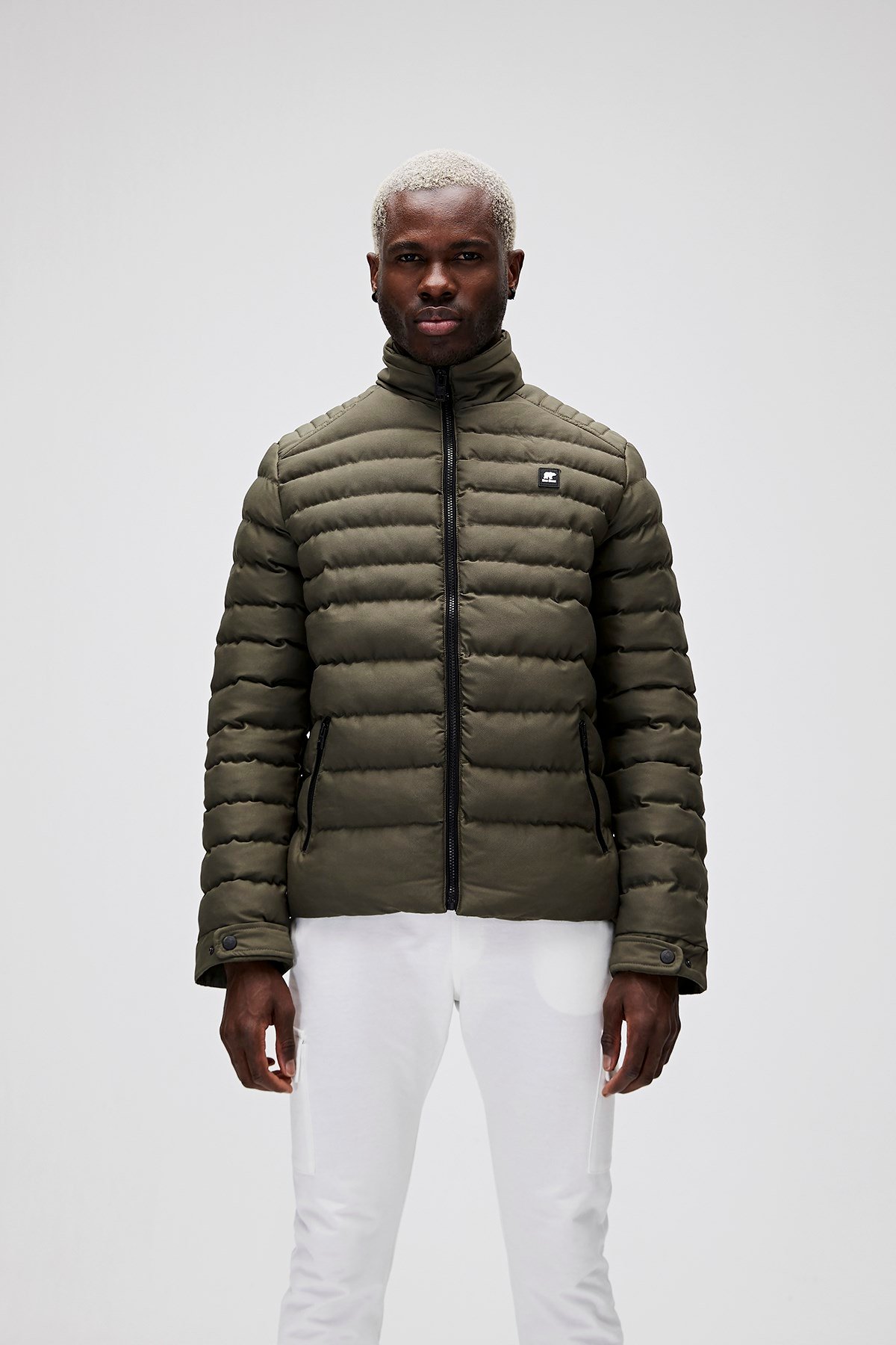 Erkek Coverpuff Puffer Haki Dolgulu Mont