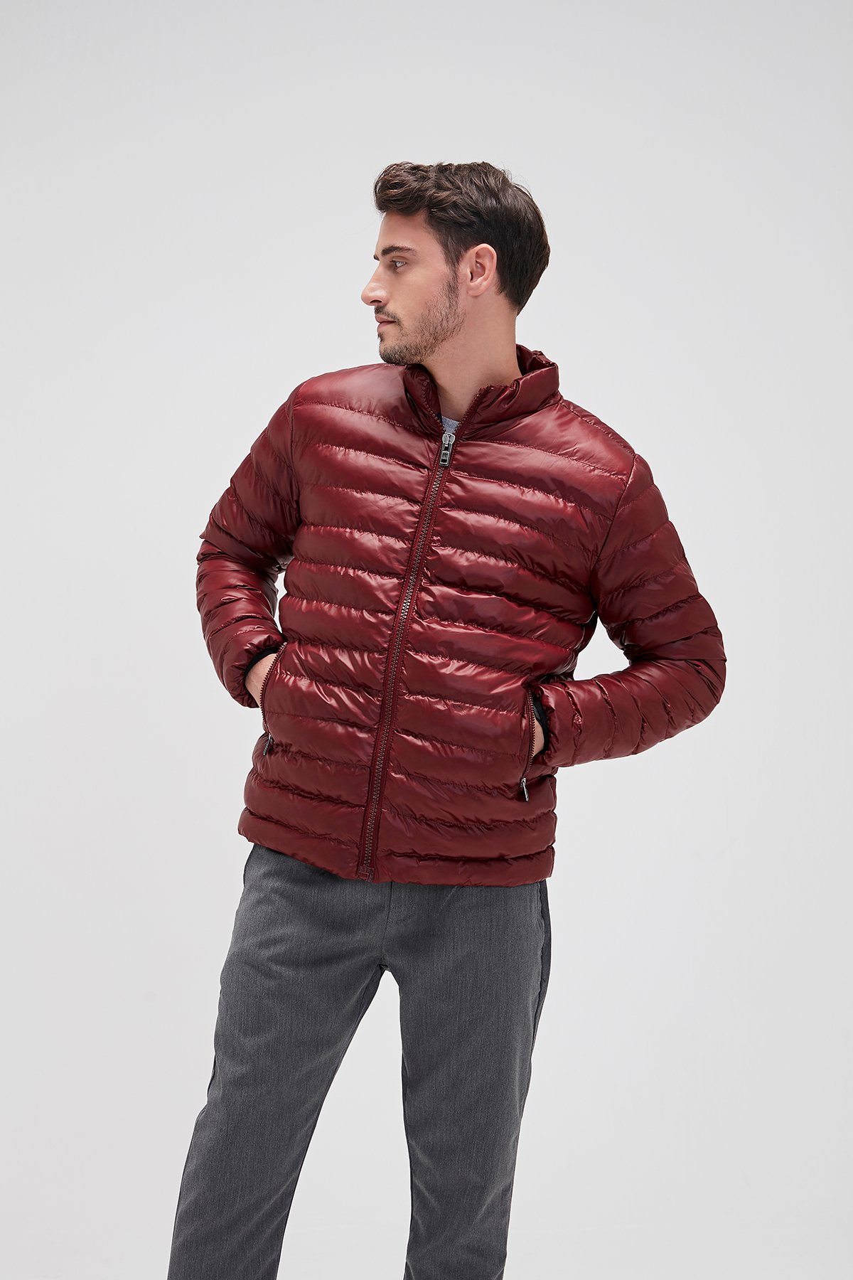 Erkek Bordo Mont Monk Seal Puffer