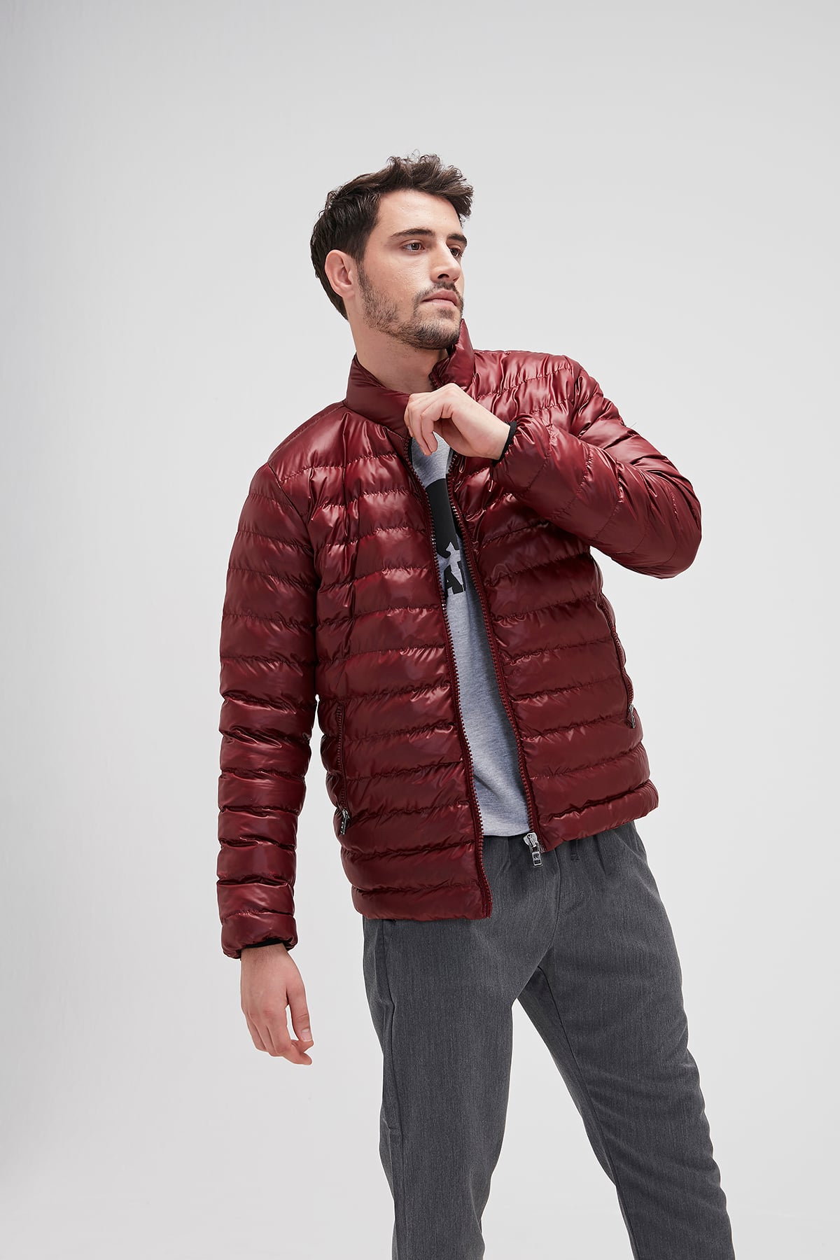 Erkek Bordo Mont Monk Seal Puffer