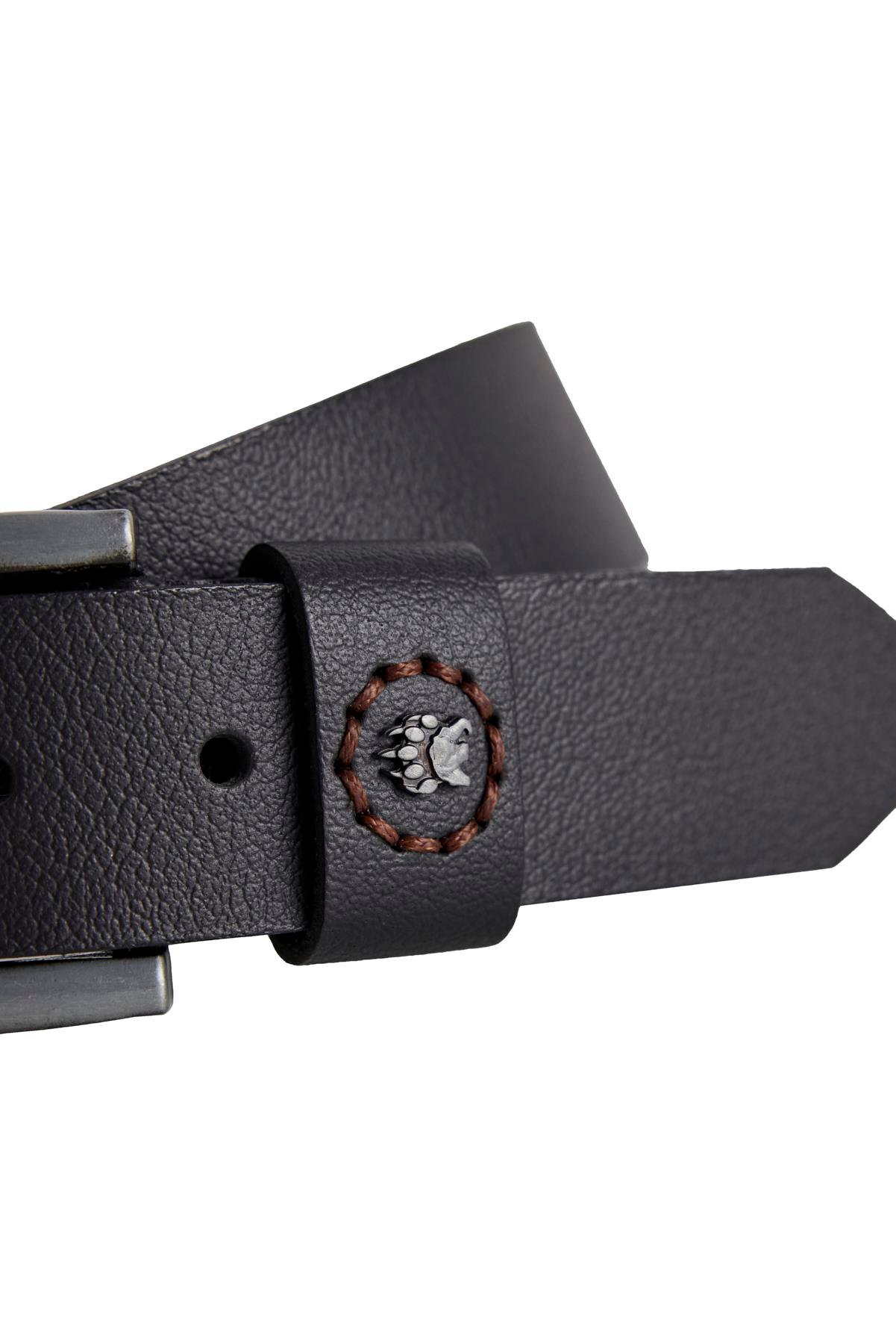 Bad Print Belt Siyah Deri Erkek Kemer