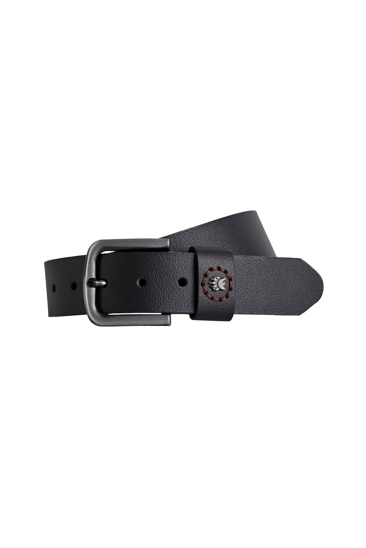 Bad Print Belt Siyah Deri Erkek Kemer
