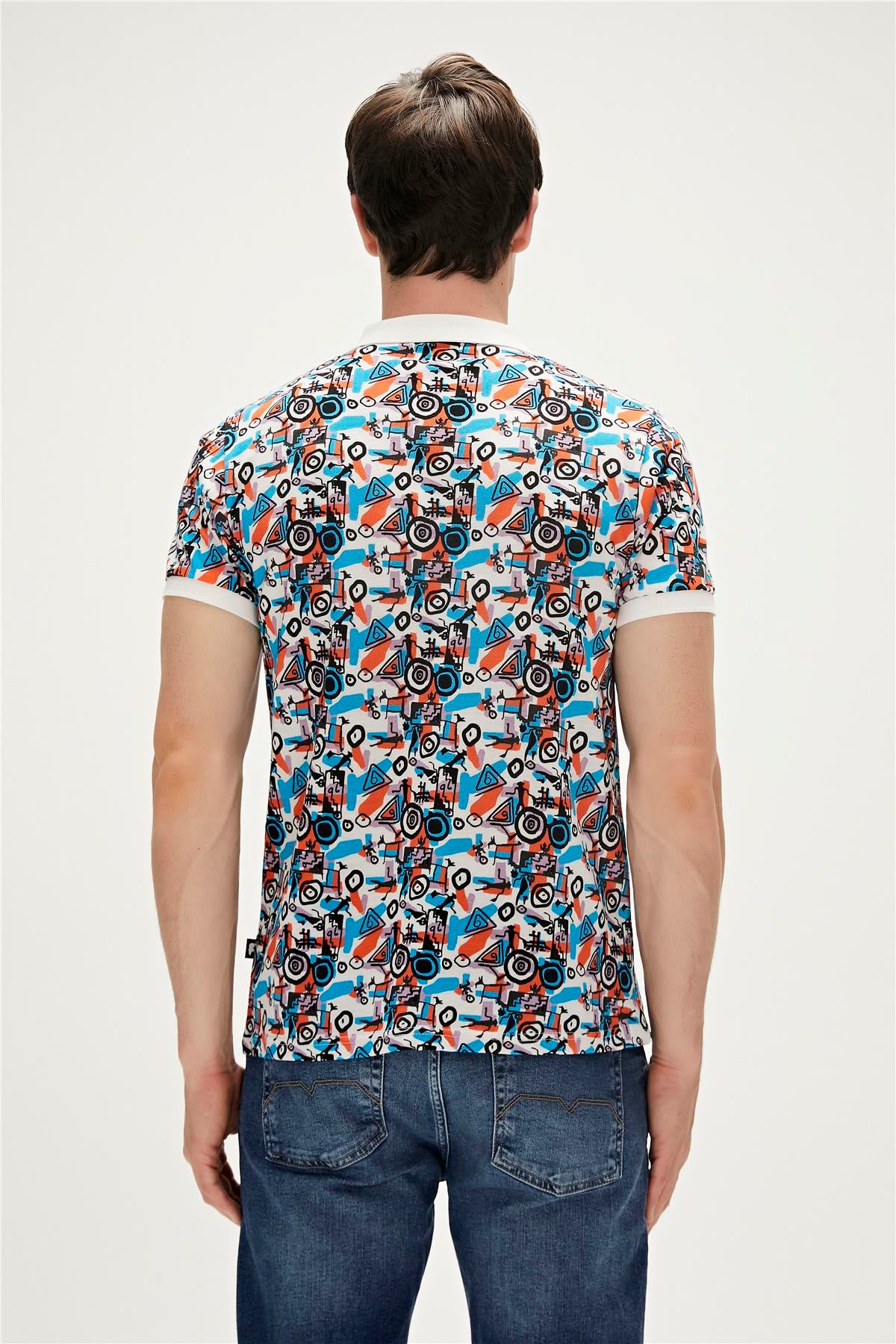 Bi-Face Marshmallow Beyaz Polo Yaka Erkek T-Shirt