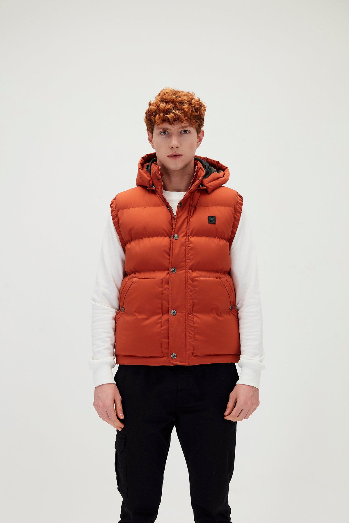 美品 23AW 【ロトル】 BOMMER VEST ボンバーベスト 希少 3 Bad Bear Erkek Kiremit Kapüşonlu Bomber Vest Şişme MontBAD BEAR