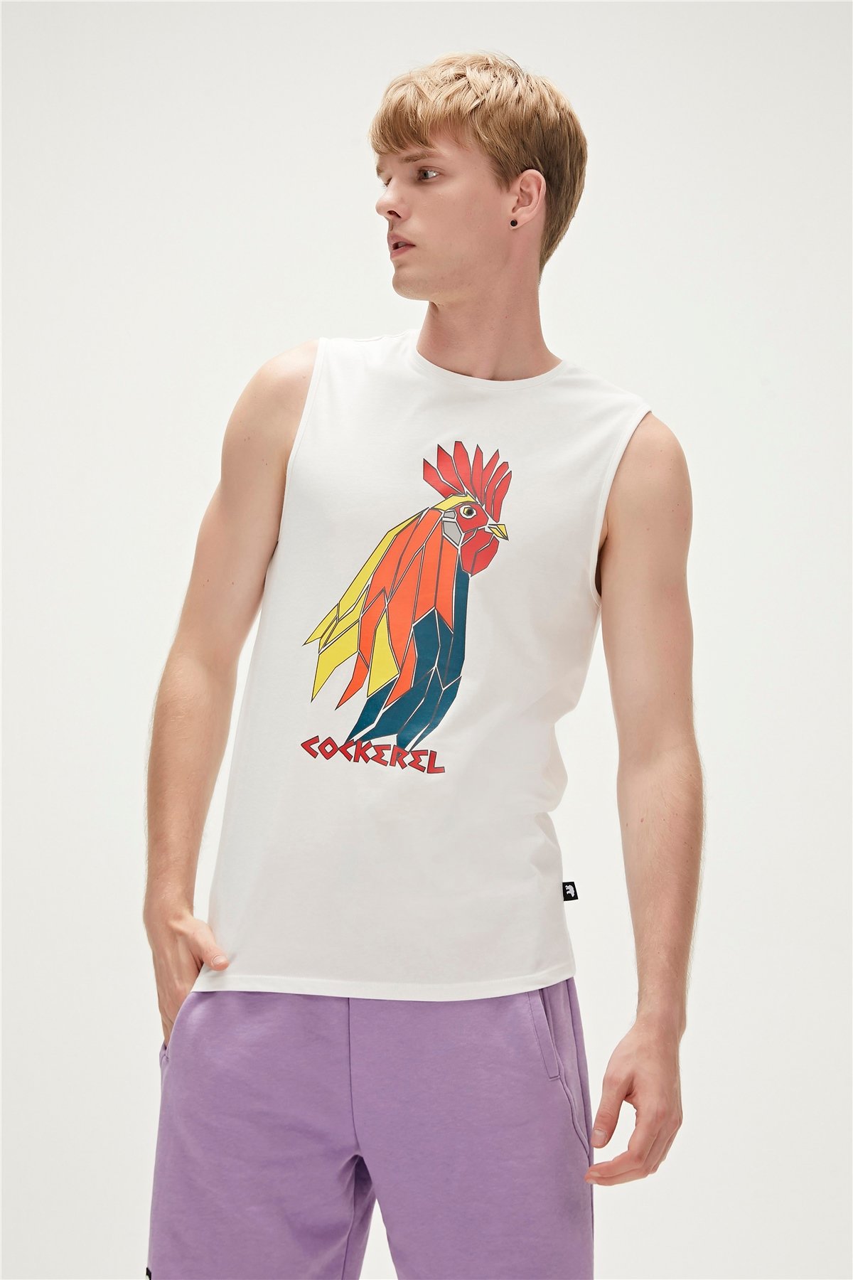 COCKEREL TANK-TOP BEYAZ