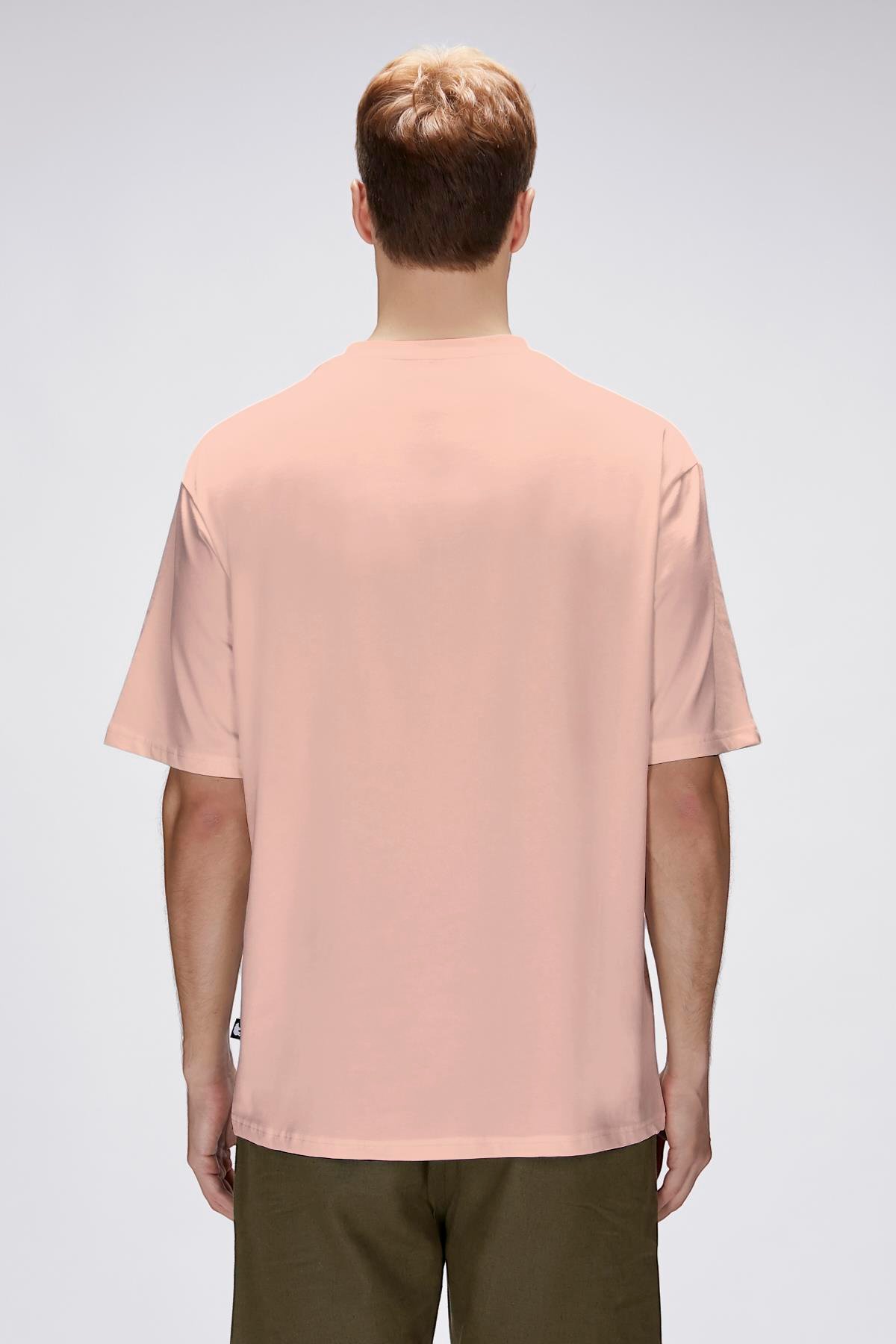 Collis pembe Erkek Baskılı Tişört