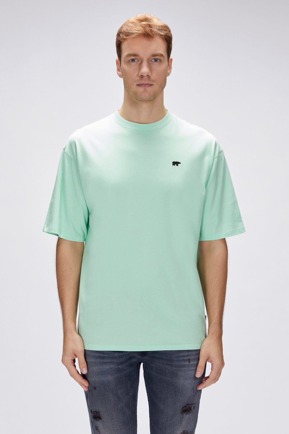 Damon Yeşil Erkek Oversize Tişört