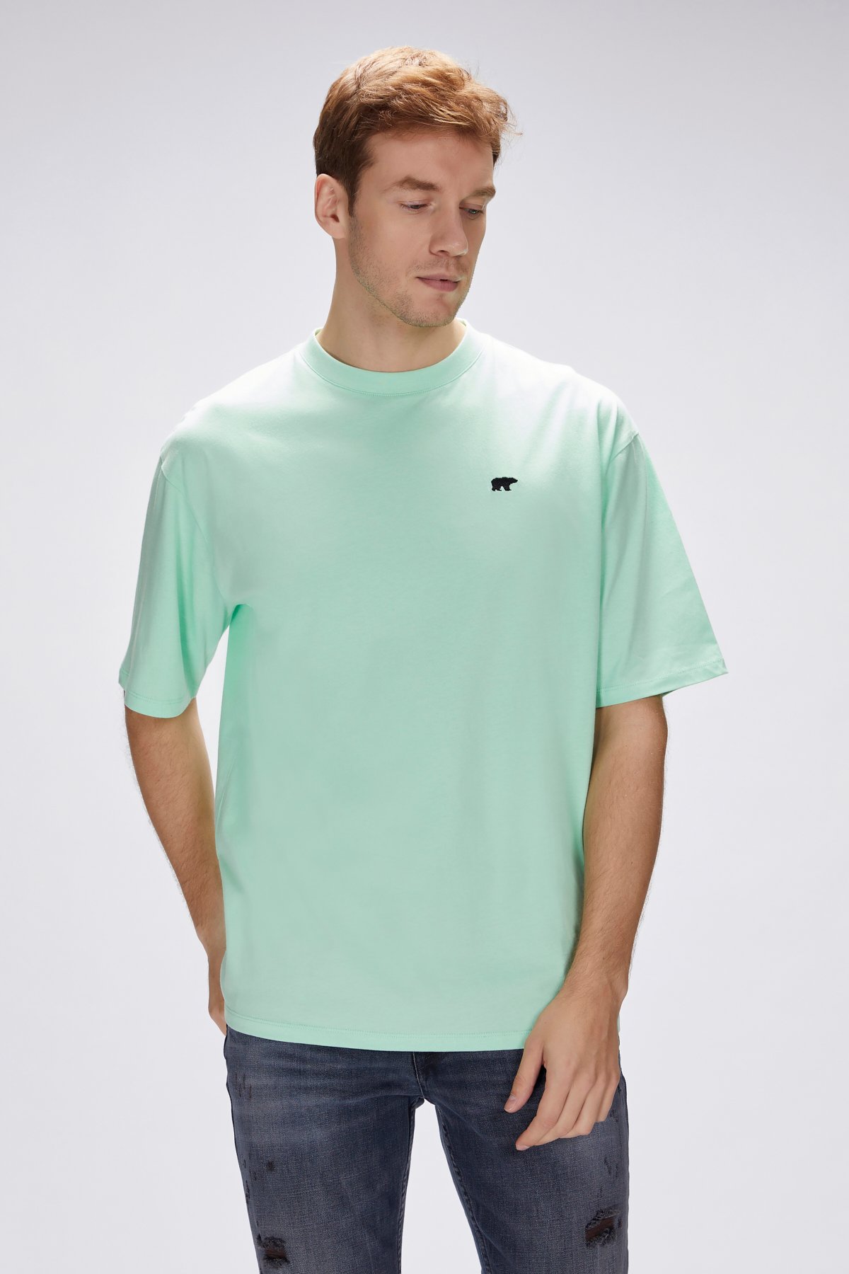 Damon Yeşil Erkek Oversize Tişört