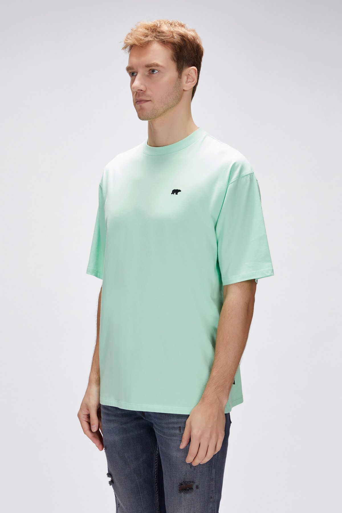 Damon Yeşil Erkek Oversize Tişört