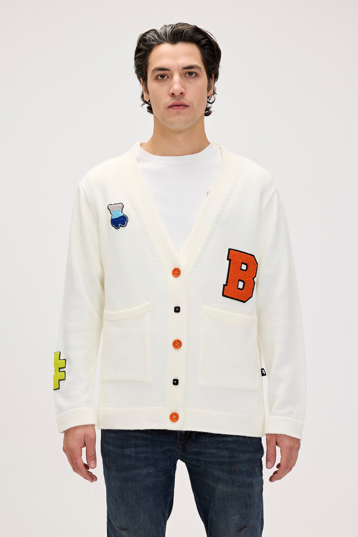 DEON KNIT CARDIGAN CARDIGAN OFF-WHITE  ERKEK KNITWEAR DEON KNIT CARDIGANDEON KNIT CARDIGAN
