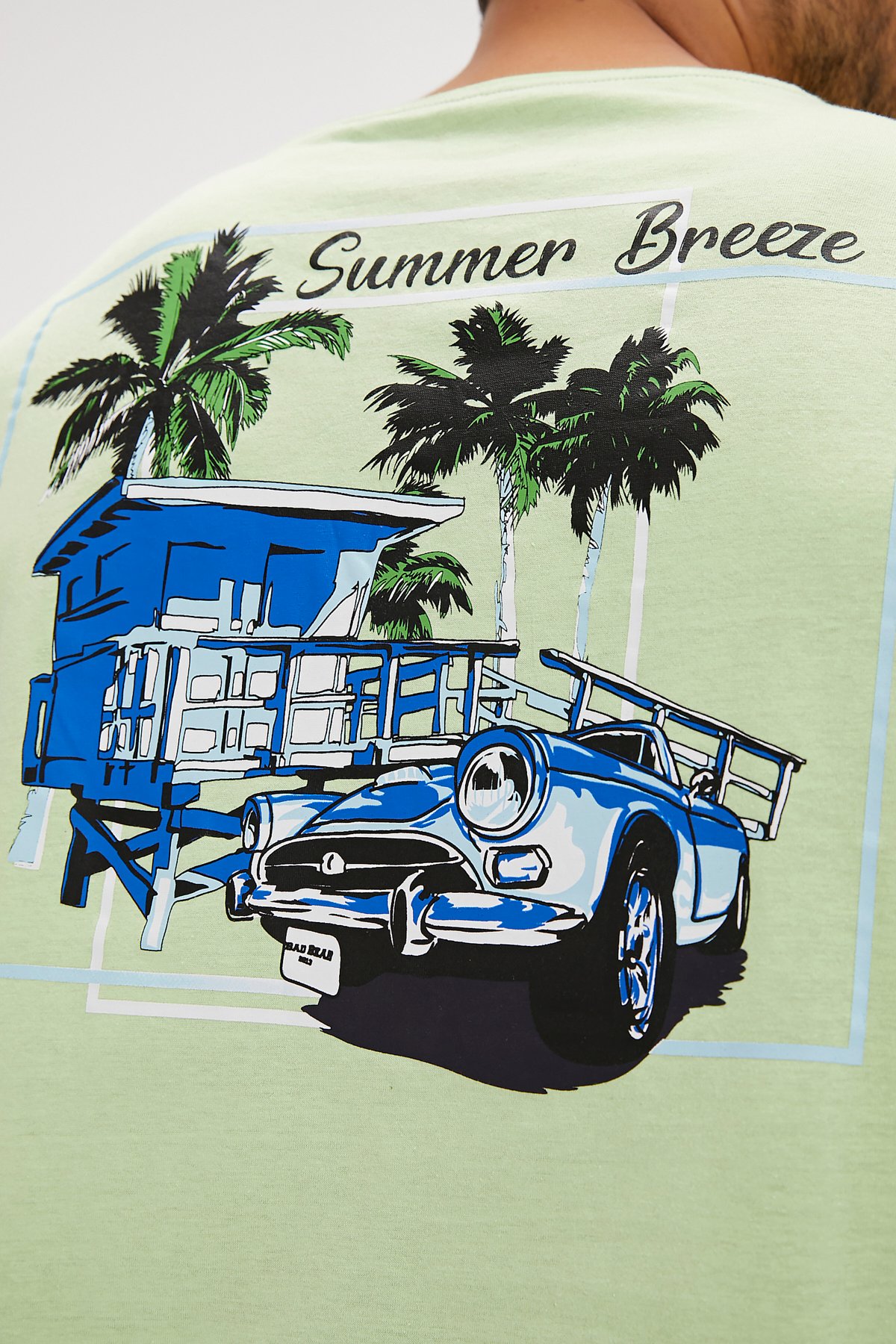 Dustin Yeşil Baskılı Erkek Tişört