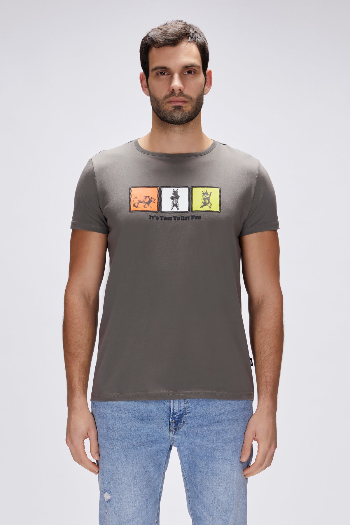 Entree Antrasit Erkek Baskılı Tişört