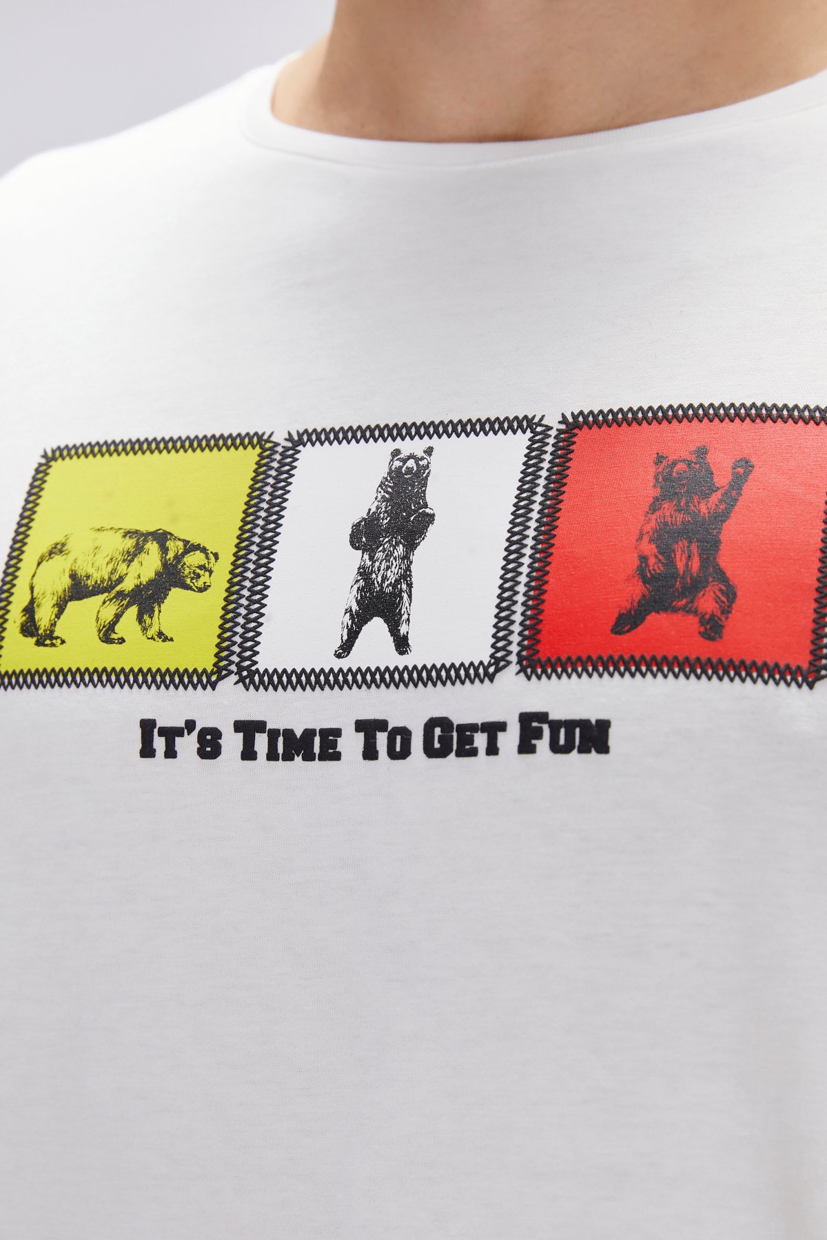 Entree Beyaz Erkek Baskılı Tişört