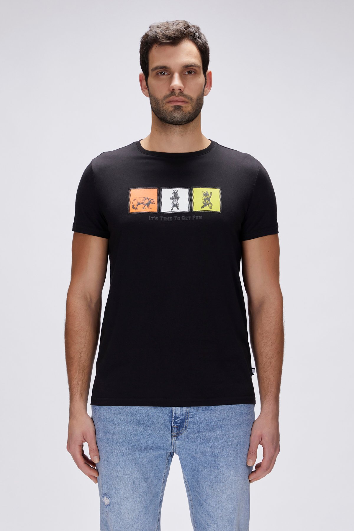 Entree Siyah Erkek Baskılı Tişört