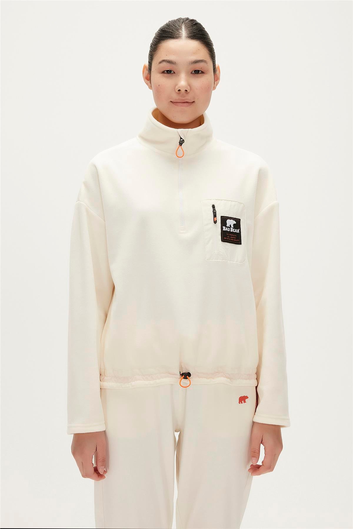 EVA HALF ZIP  POLAR ŞEKER BEYAZI