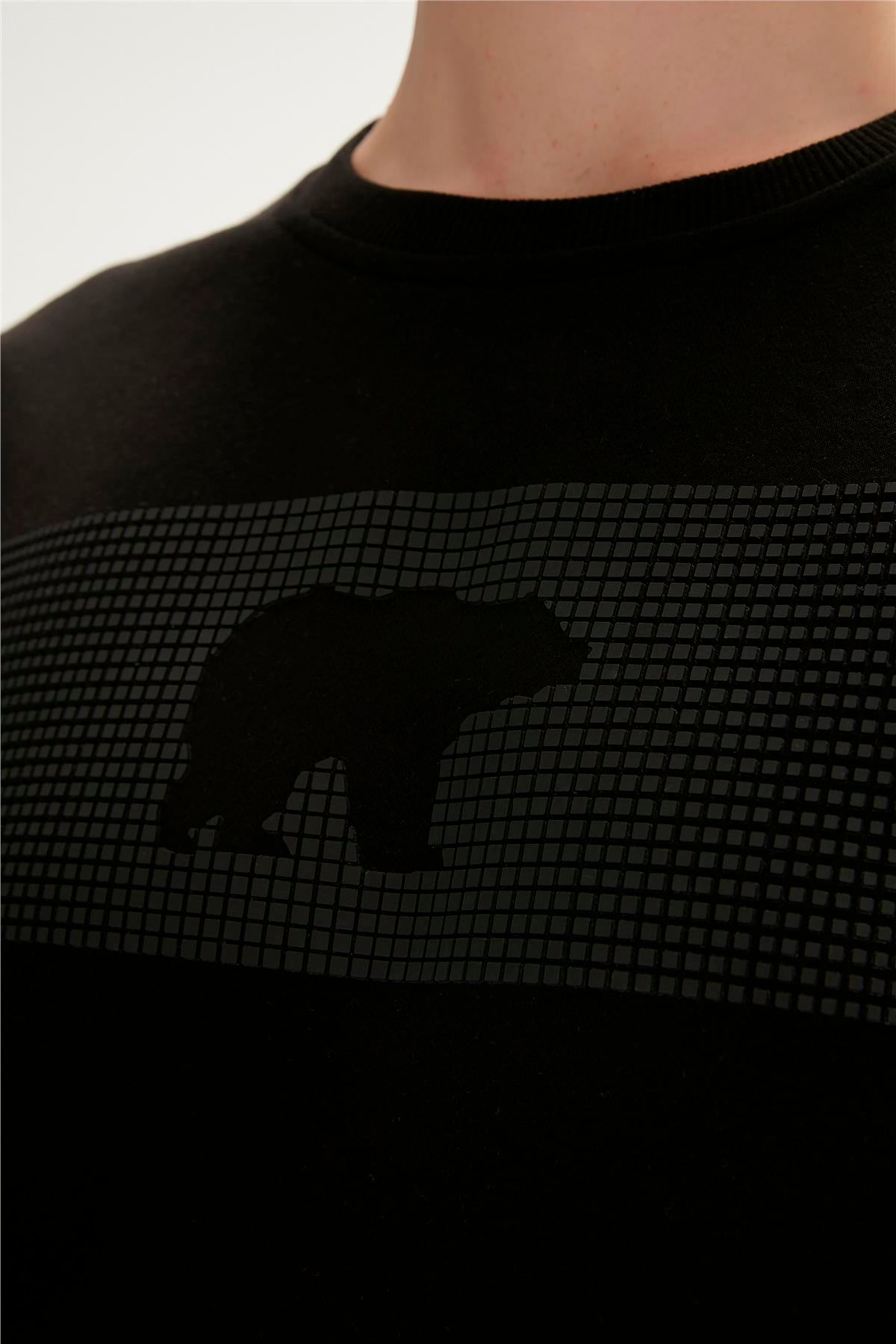 Fancy Crewneck Midnight Siyah 3D Baskılı Erkek Sweatshirt