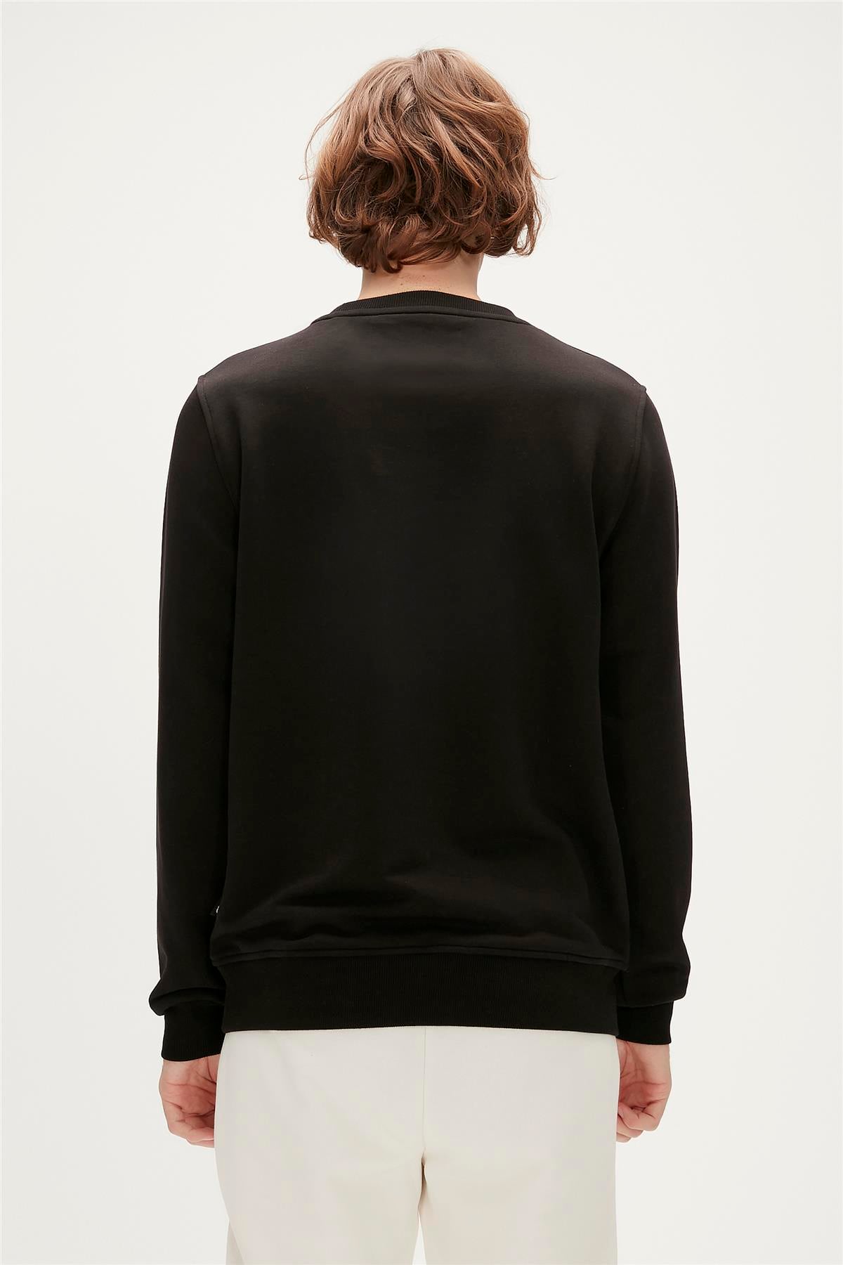 Fancy Crewneck Midnight Siyah 3D Baskılı Erkek Sweatshirt