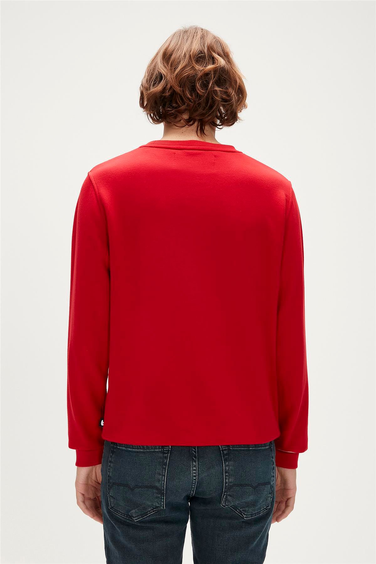 FELT CREWNECK PARLAK KIRMIZI