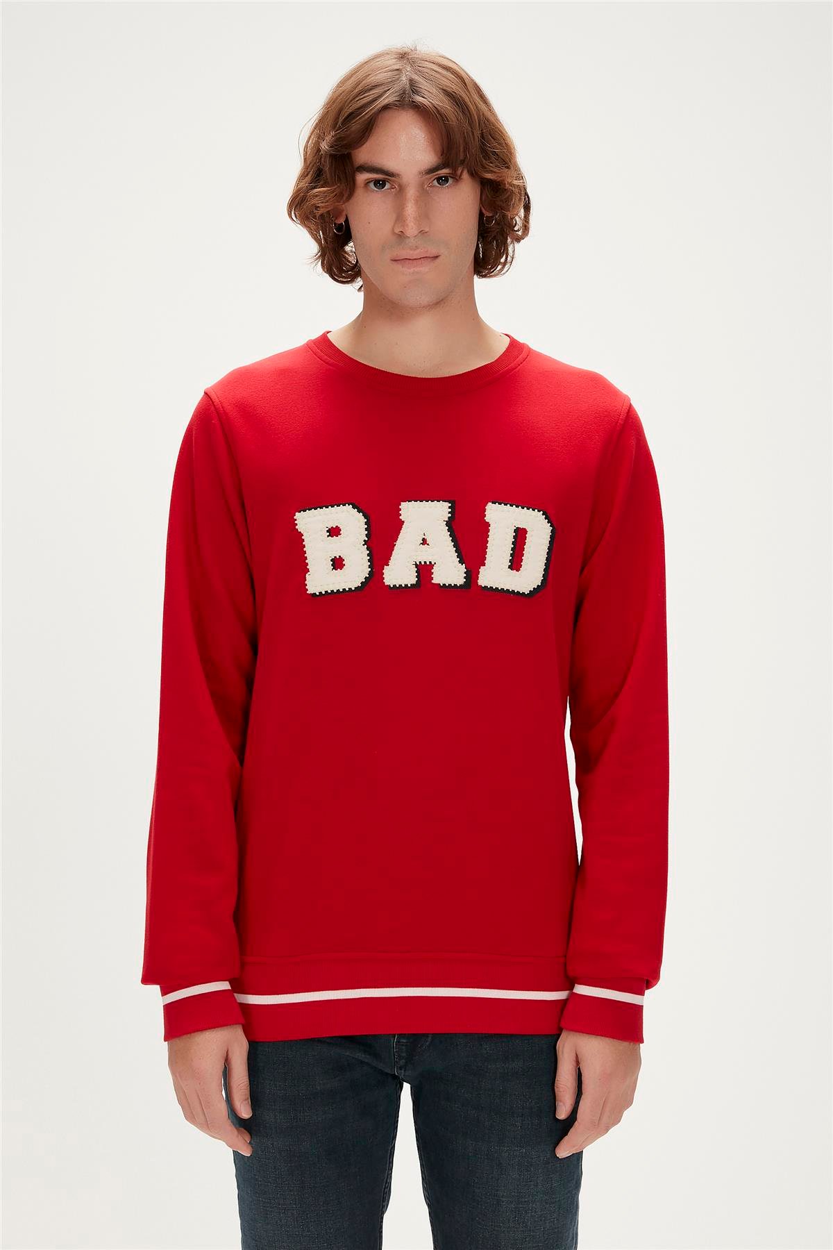 FELT CREWNECK PARLAK KIRMIZI
